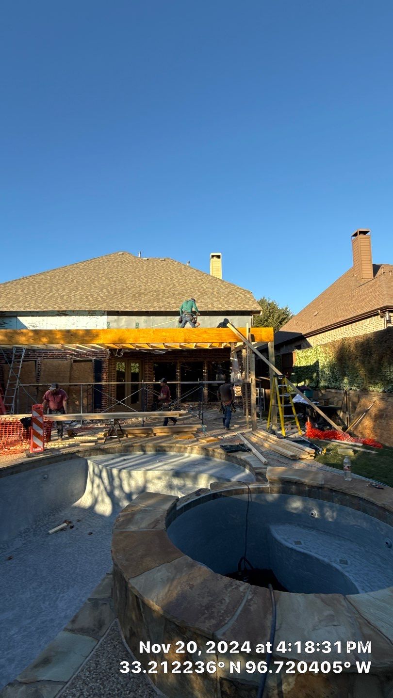 Patio & Pool bath addition by SLM General Contractors & Roofing