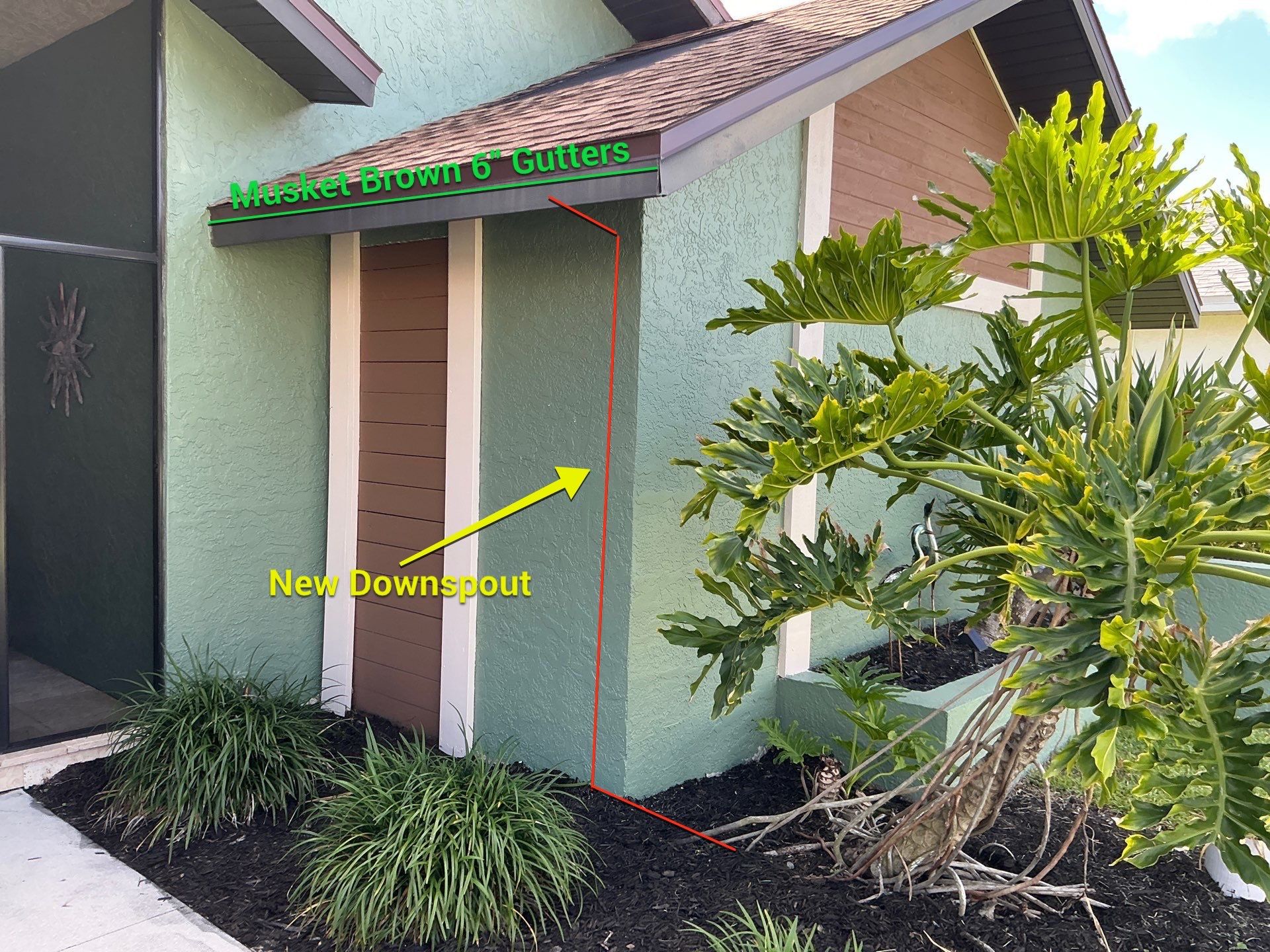 Musket Brown Seamless Gutter Installation Before Rainy Season in Cape Coral FL by Gutter Professors