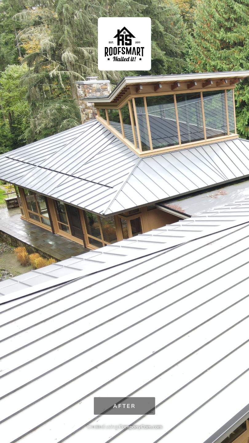 Redmond Roofing Installation using Standing Seam Metal - Silver Metallic by RoofSmart
