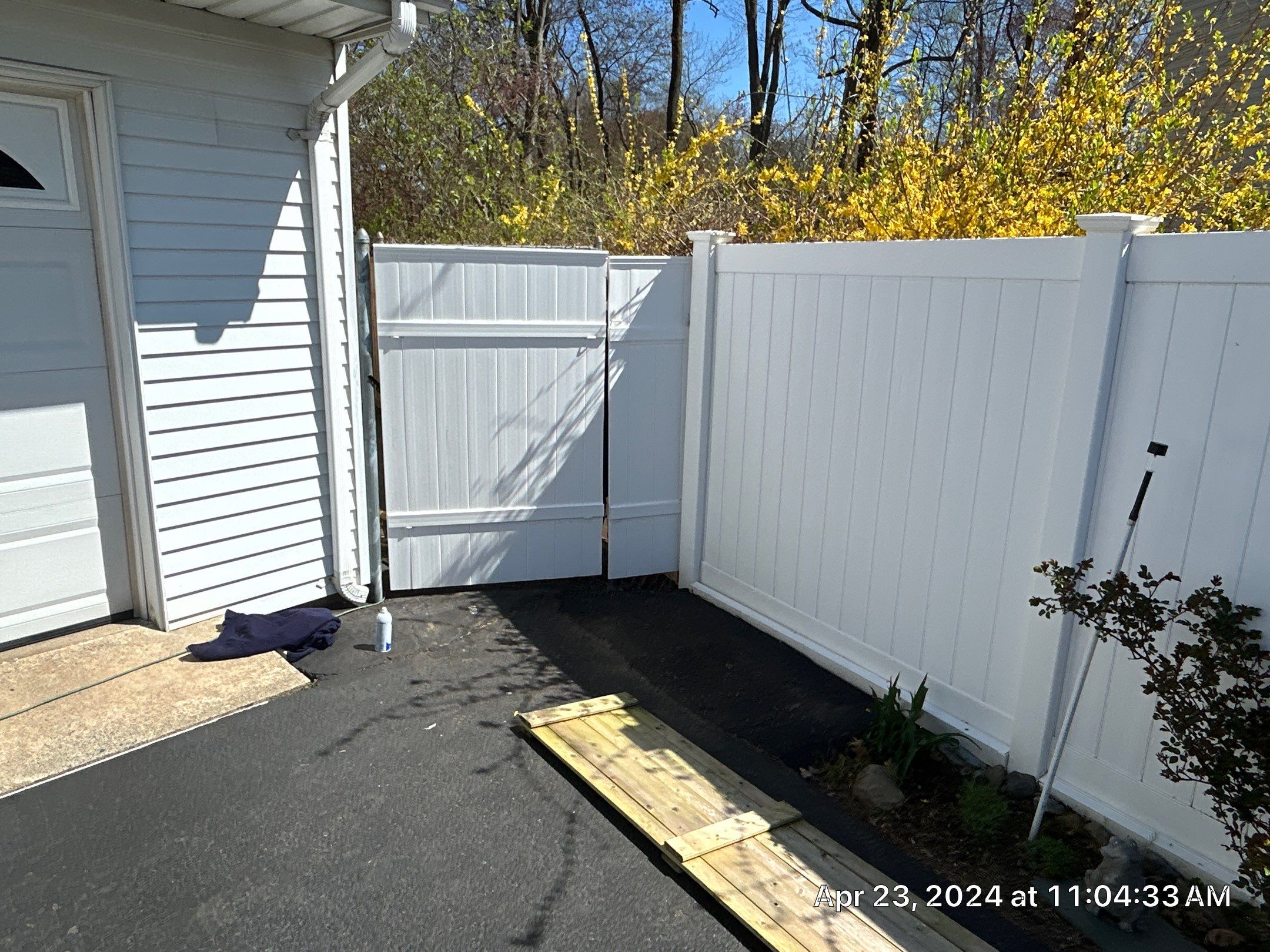 Fence Installation using Privacy Vinyl Fence by A Plus Exterior
