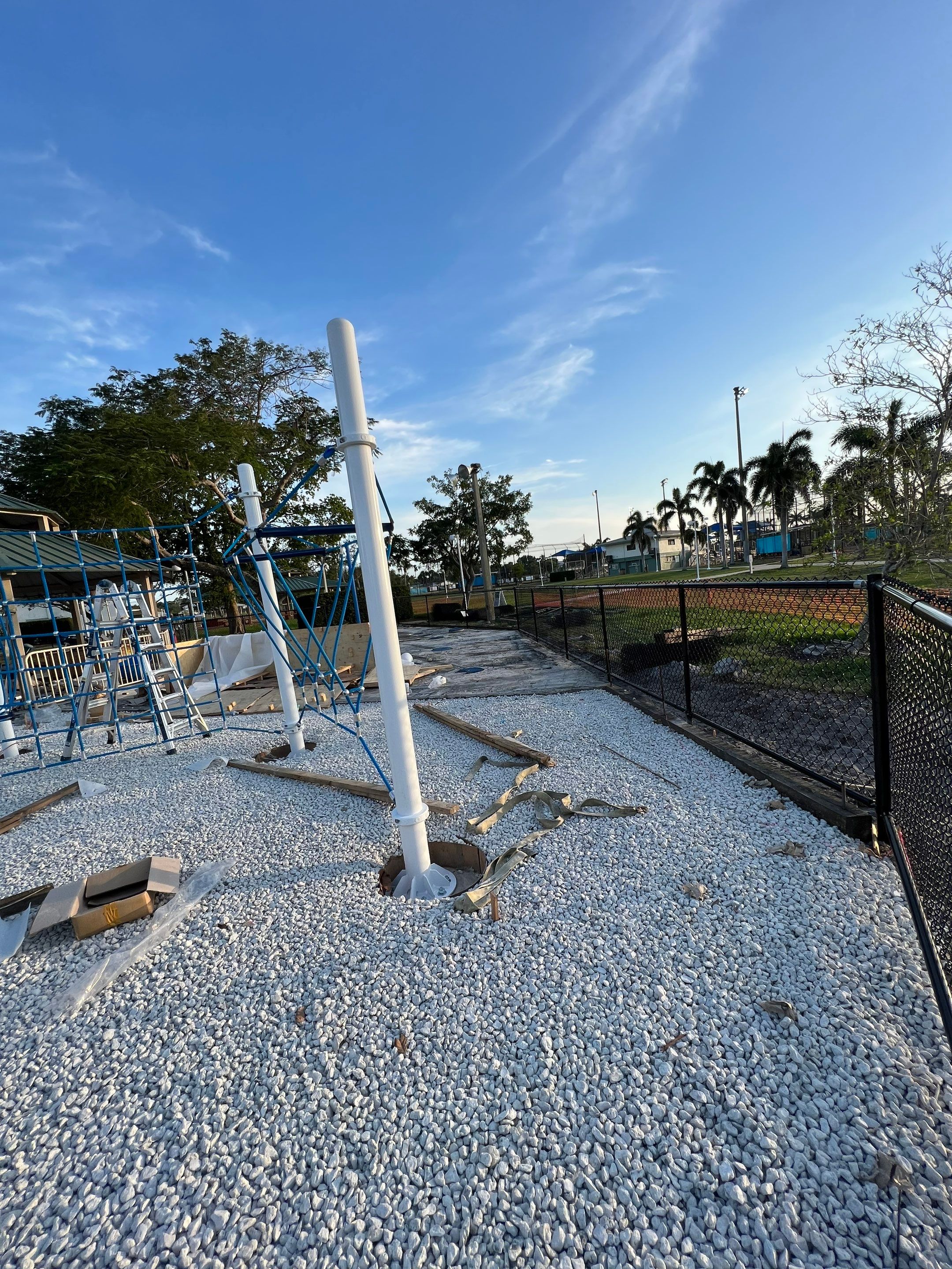 Vinyl Coated Chain-link fence for the City of Naples around Fleischmann Park Playground.  by Asap fence and gates, LLC