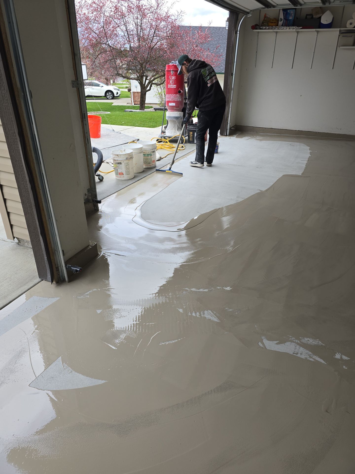 Hayden Garage Floor Transformation with Mt. Everest Flake Finish by Croc Coatings, LLC