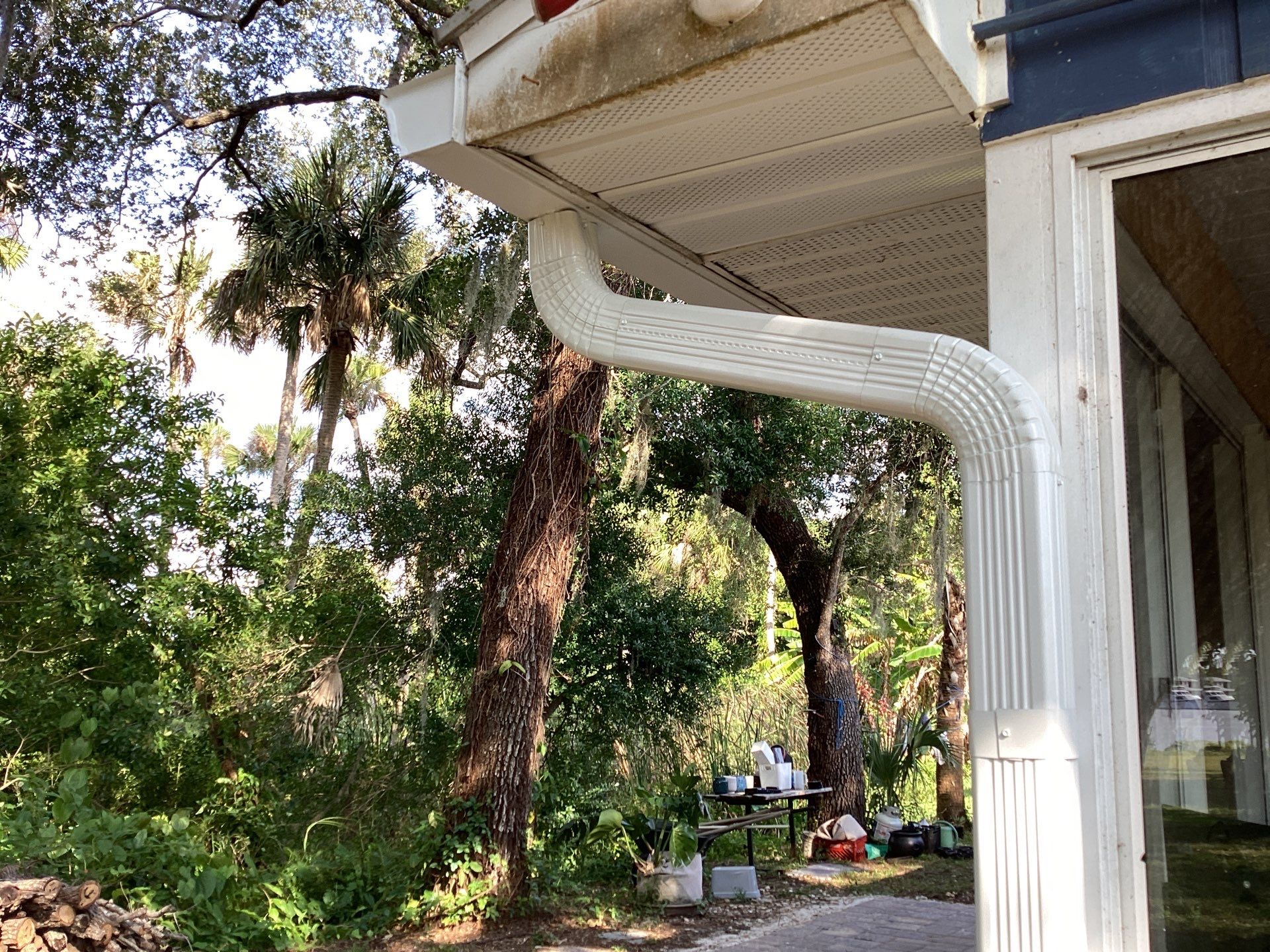 White 6-Inch Gutters and Leaf Guard Installation in Fort Myers FL by Gutter Professors