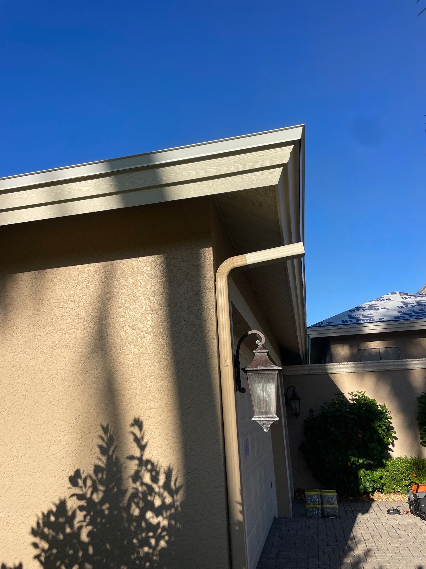 White Vinyl Soffit Installation in Fort Myers FL by Gutter Professors