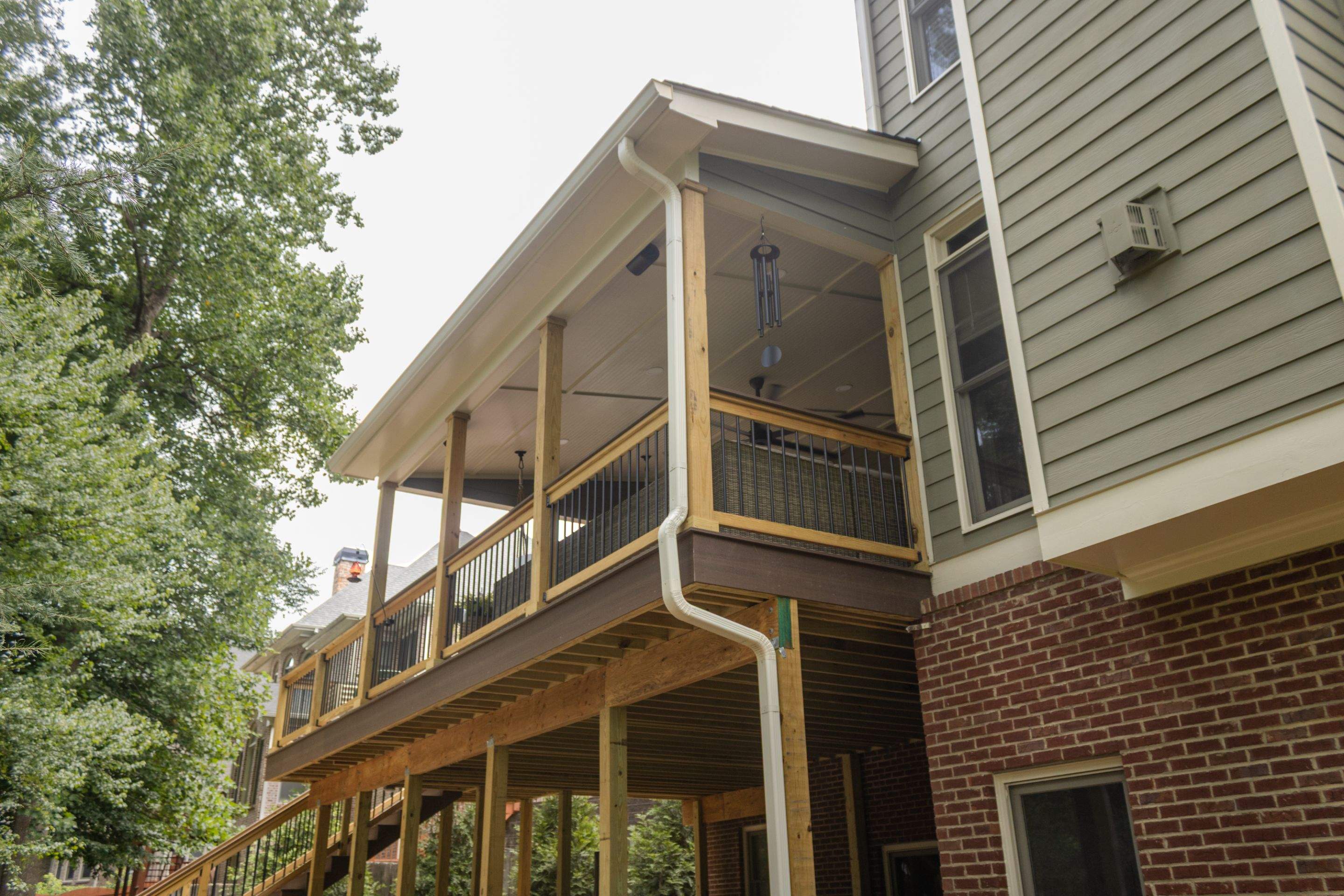 Tucker, GA Covered Porch Build and Deck Replacement using Deckorators Voyage Series Decking by Nelson Exteriors 