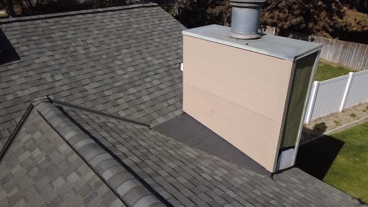Residential Asphalt Shingle Roof Repair and Chimney Flashing on West 13th Avenue Kennewick, Washington by Alpine Roofing