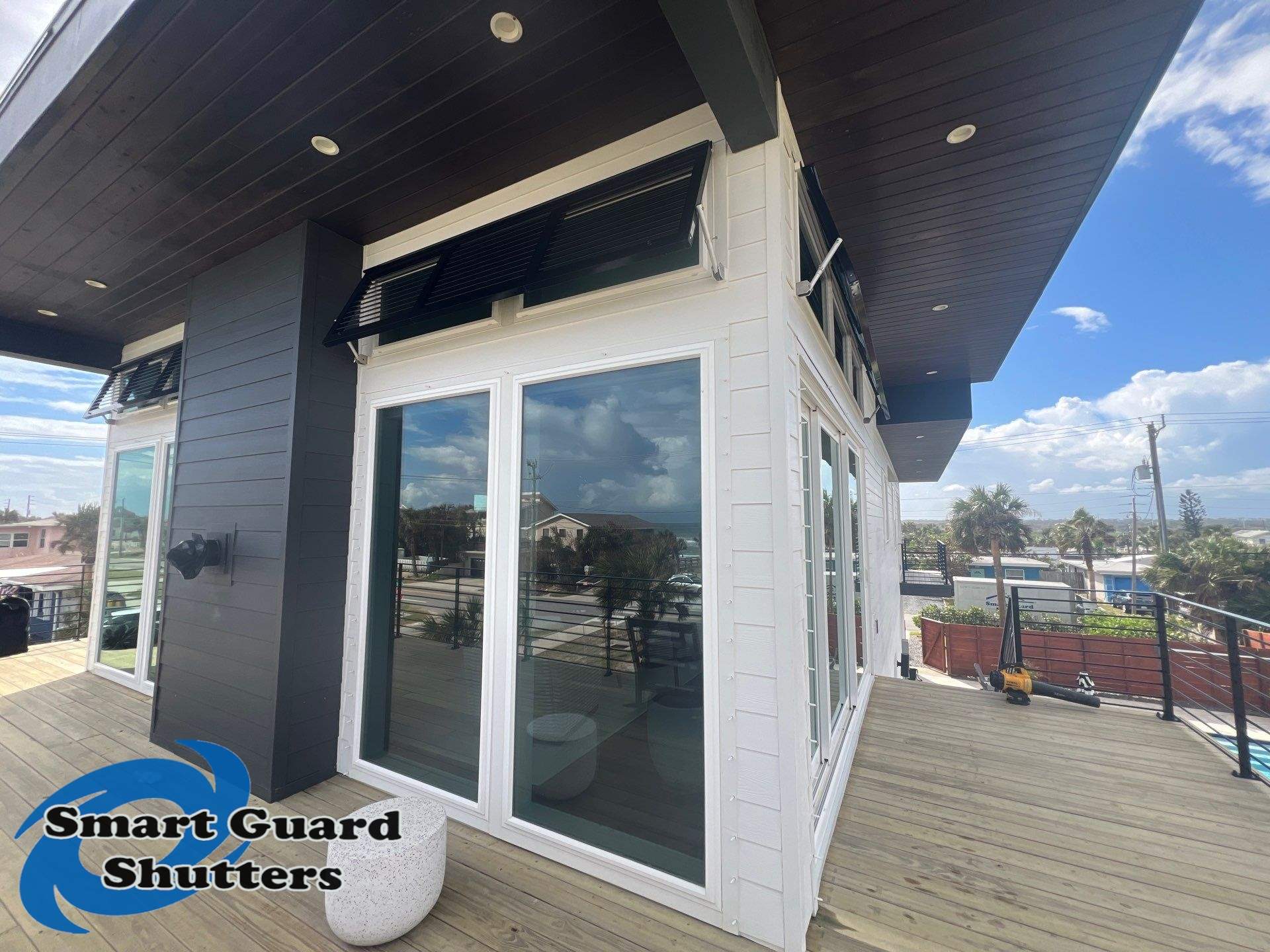  AstroGuard Hurricane Fabric & Impact Bahamas in Jet Black by Smart Guard Shutters
