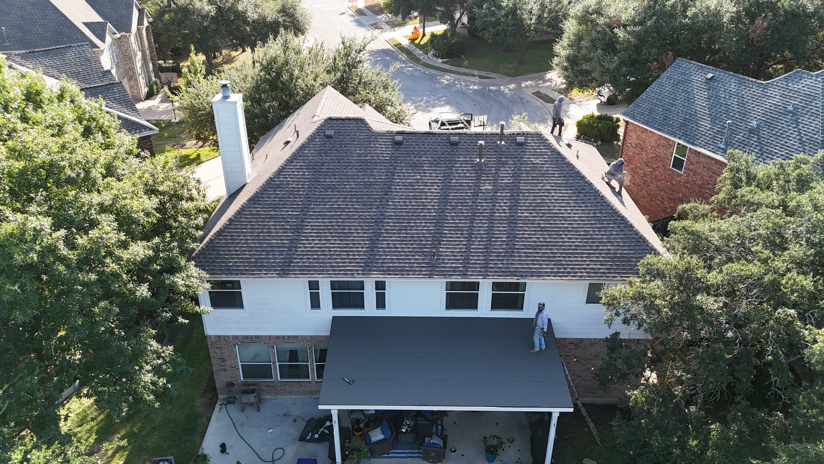 Residential Roof Replacement using GAF - HDZ - Weathered Wood by Action Exteriors Austin