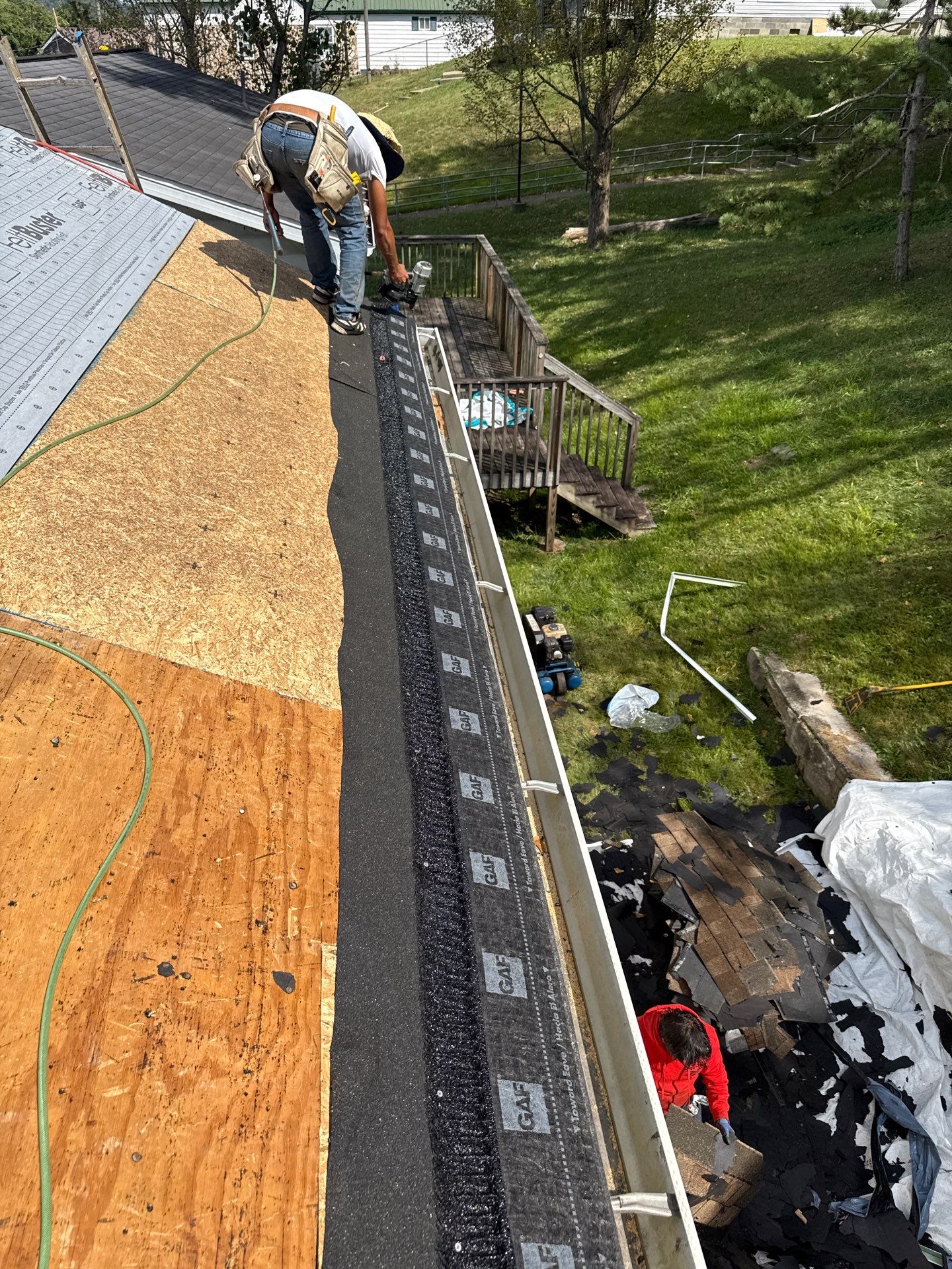 Residential Roofing Installation using GAF Timberline HDZ Barkwood by Rainstoppers Roofing
