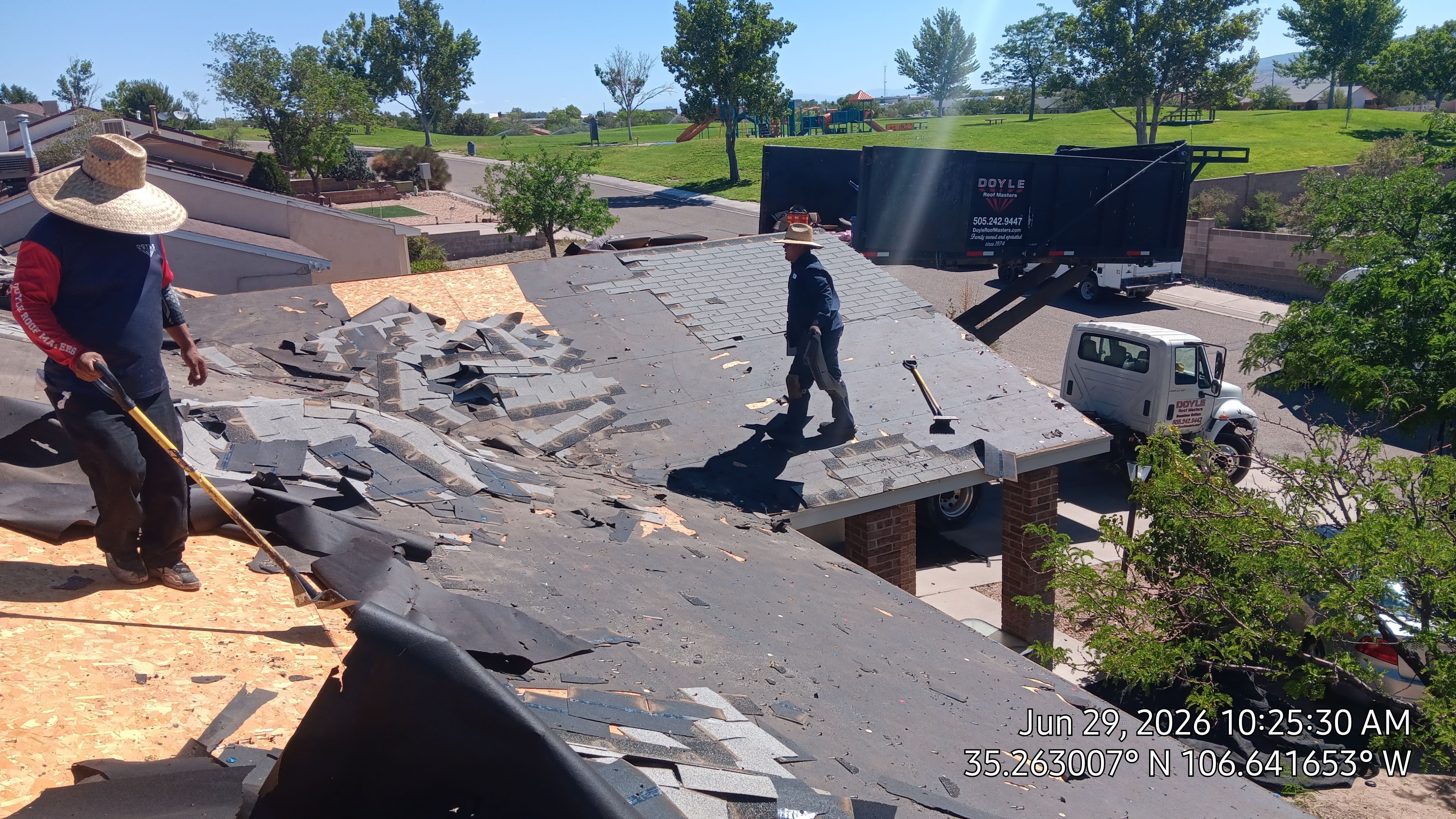 Owens Corning Shasta White Duration Shingle Roof Replacement and Decking Repair in Rio Rancho by Doyle Roof Masters Inc