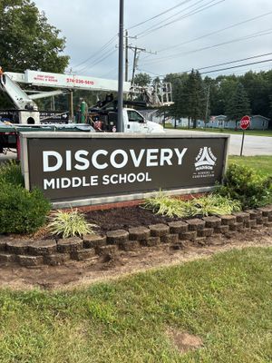 New Monument Sign and Stone Retaining Wall in Granger