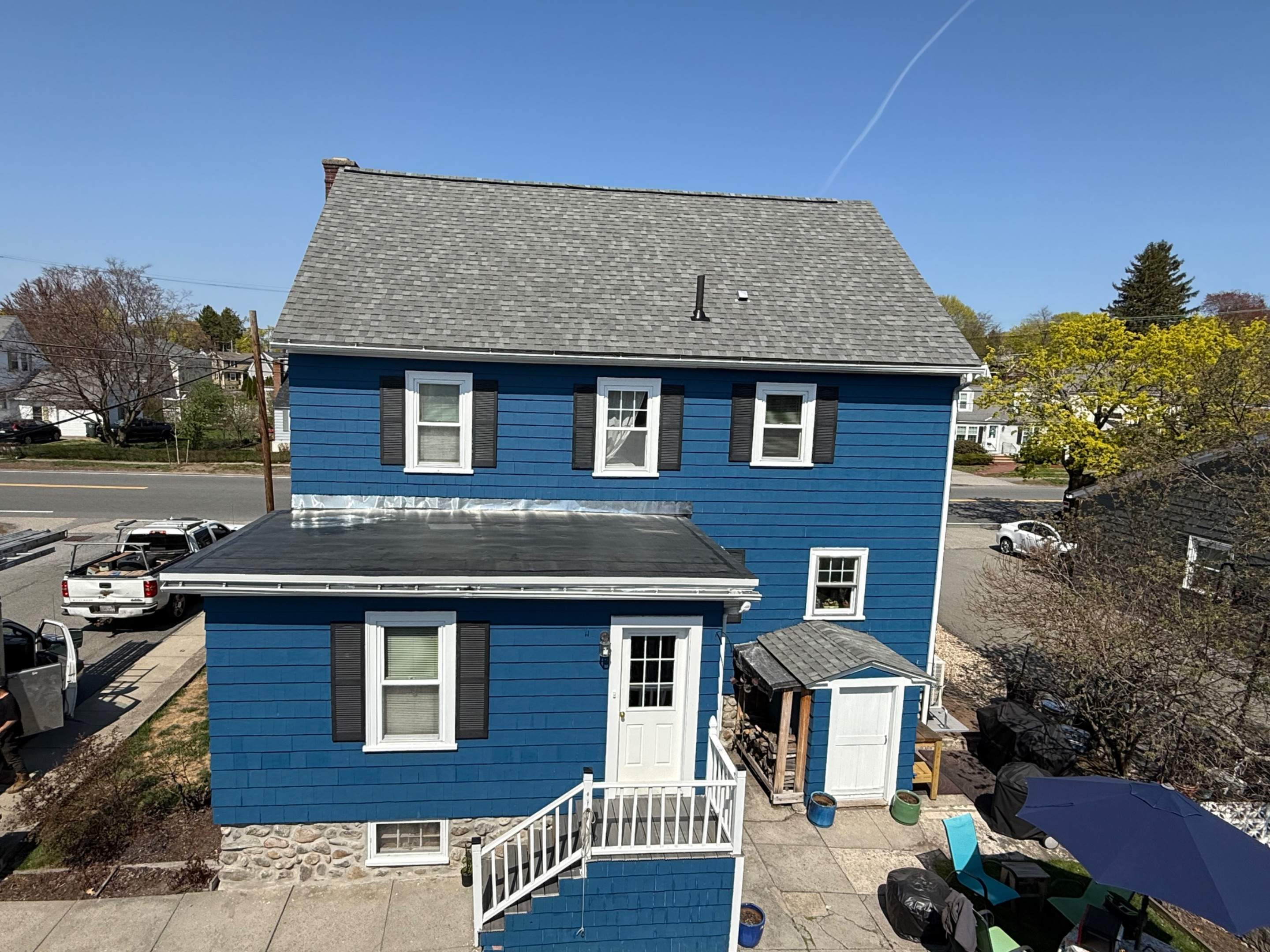 Main Roof & Garage Replacement at Massachusetts Ave – Owens Corning Duration, Williamsburg Gray + EPDM Garage by JOHNNYS PRO