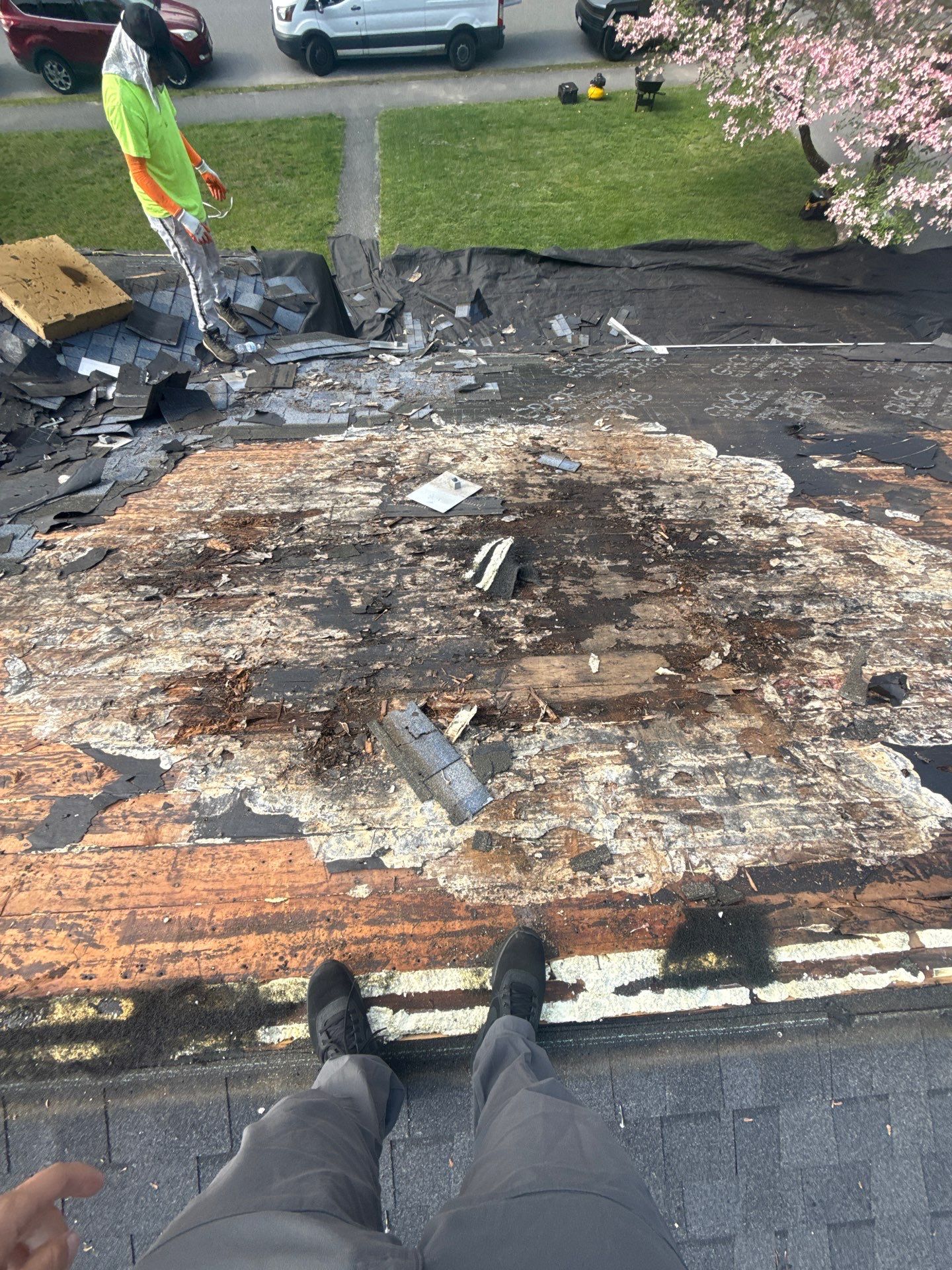 Solar Removal, Rafter Rebuild & Partial Roof Replacement in Natick, MA – Owens Corning Duration, Onyx Black by JOHNNYS PRO