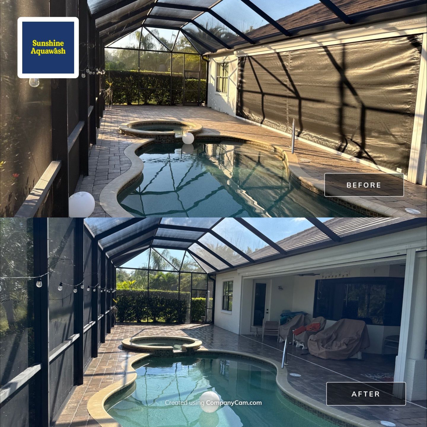 Flat Tile Roof, Paver Pool Deck & Driveway Cleaning | Cove at Twin Rivers, Parrish FL by Sunshine AquaWash