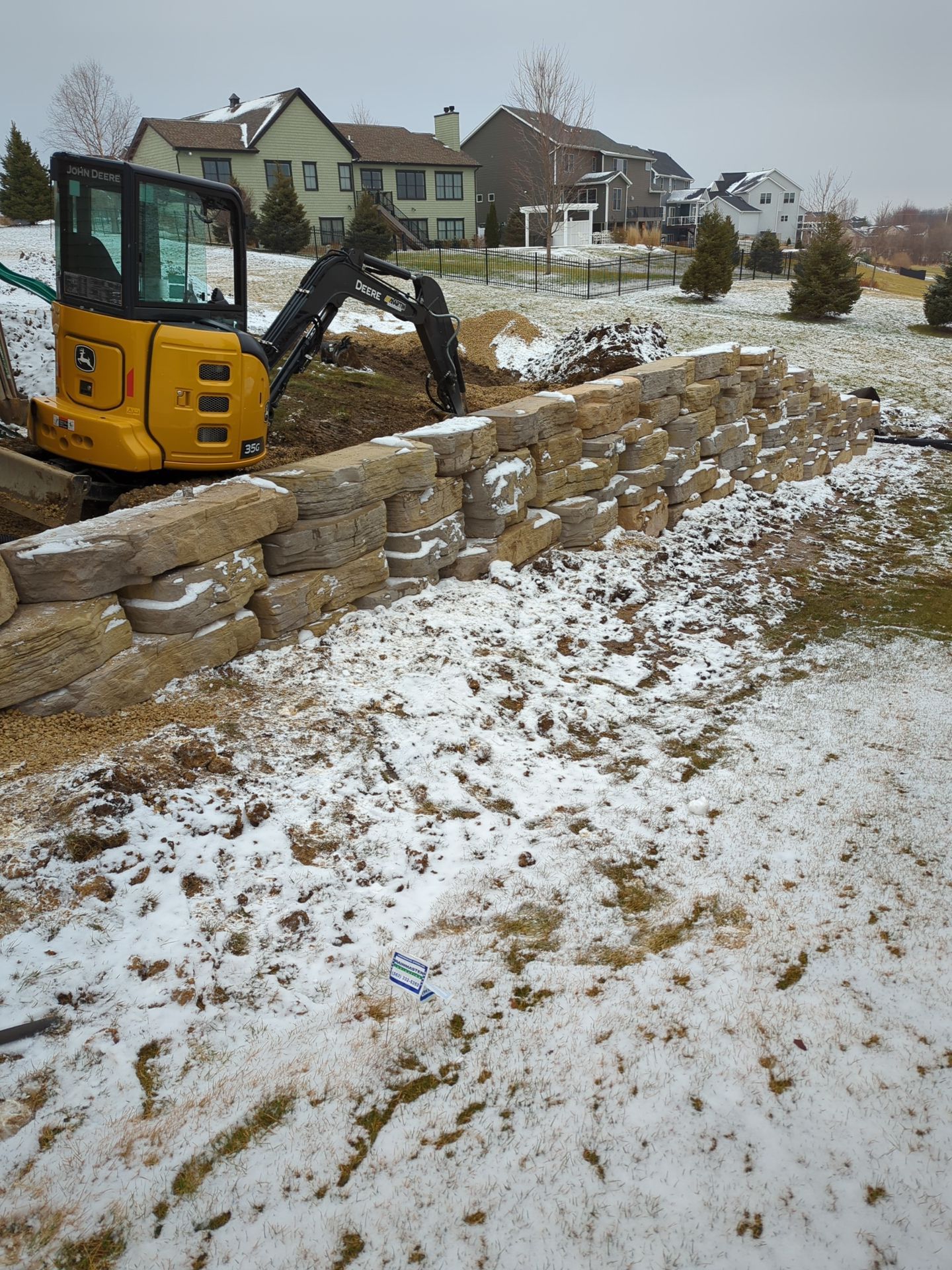 Retaining wall using Rosetta stone by ACE Waterproofing & Basement Solutions