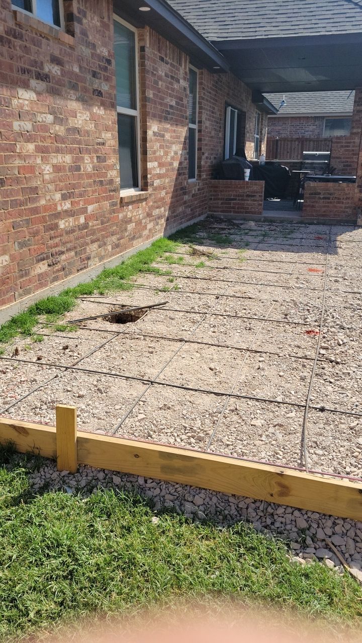 Concrete slab with Pergola by Clays Services Inc