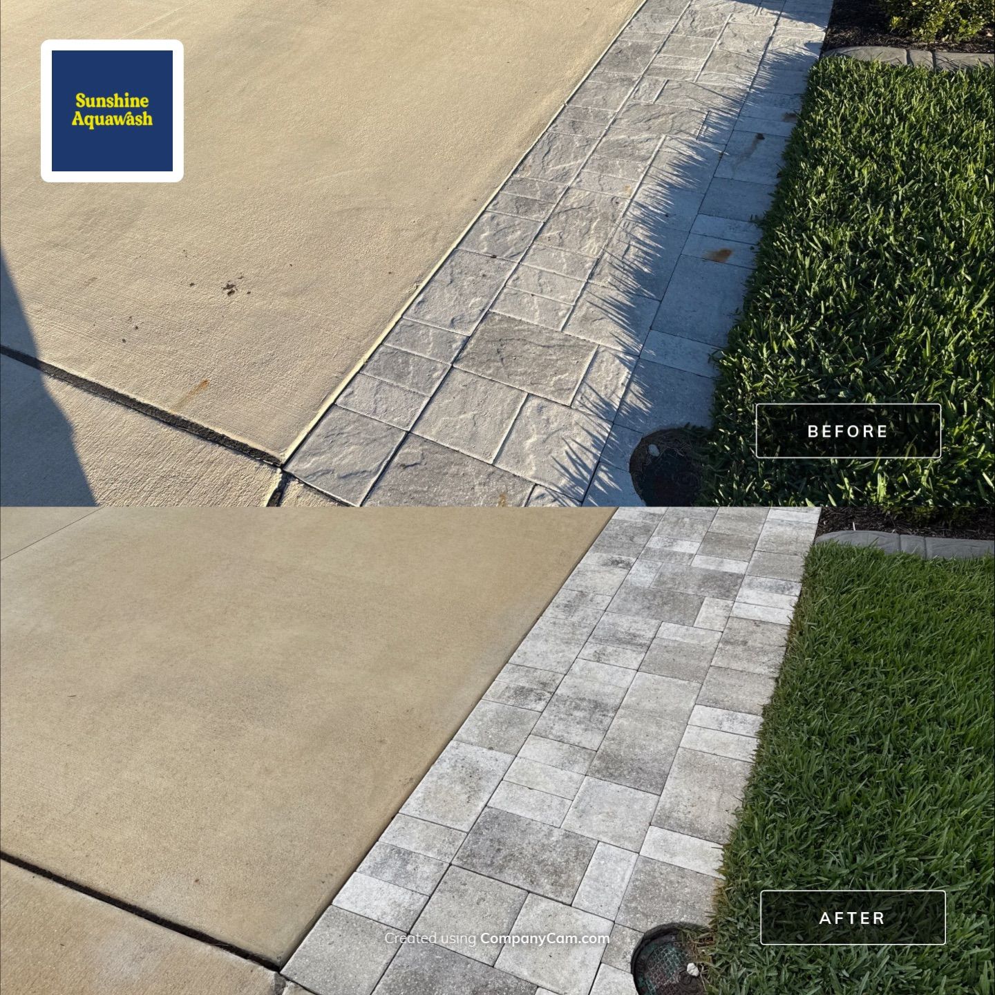 Rust Stain Removal from Concrete Driveway and Pavers in Park East at Azario | Lakewood Ranch, FL by Sunshine AquaWash