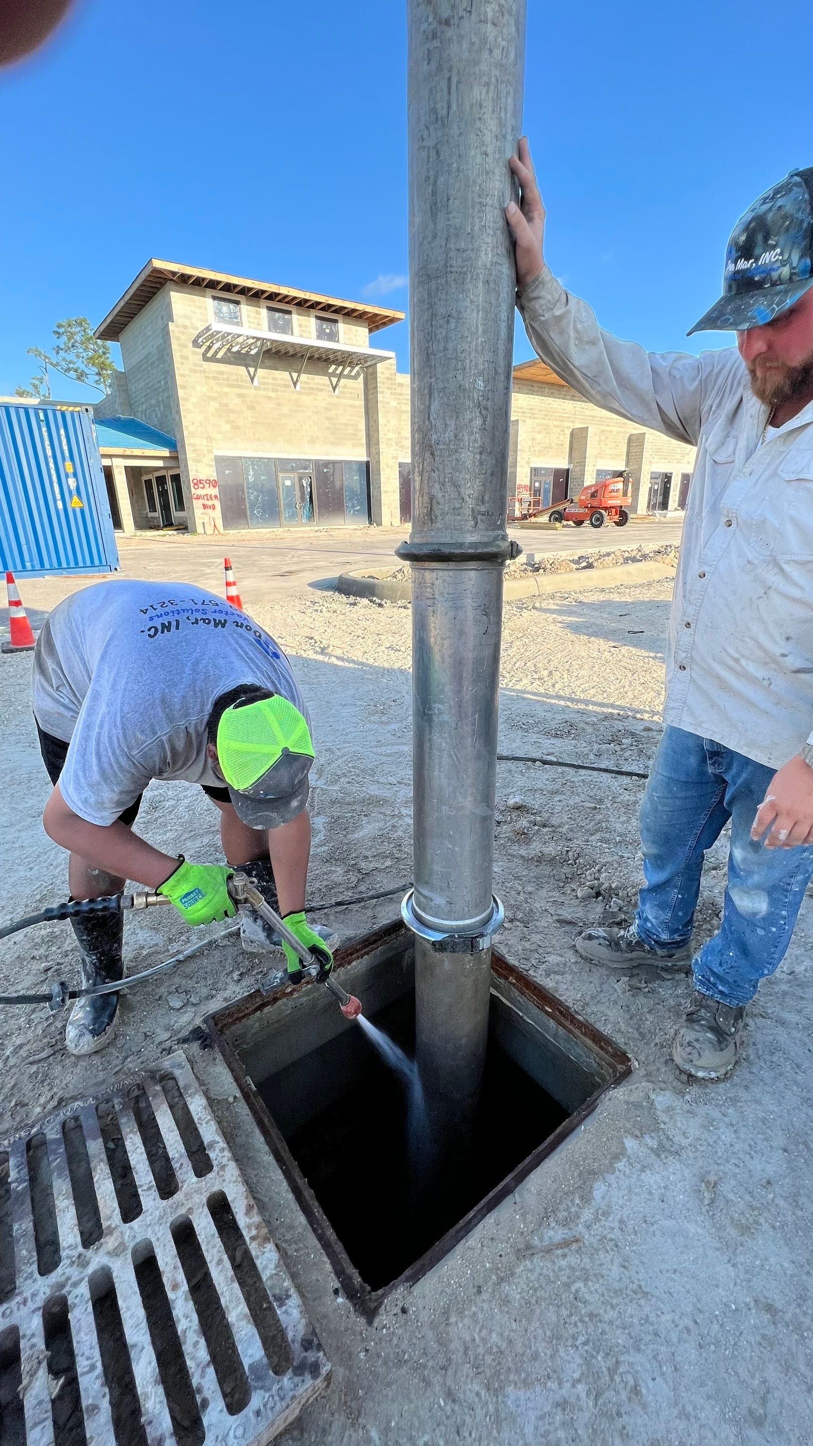 New Construction Storm Drain System Cleaning by APS Power & Water