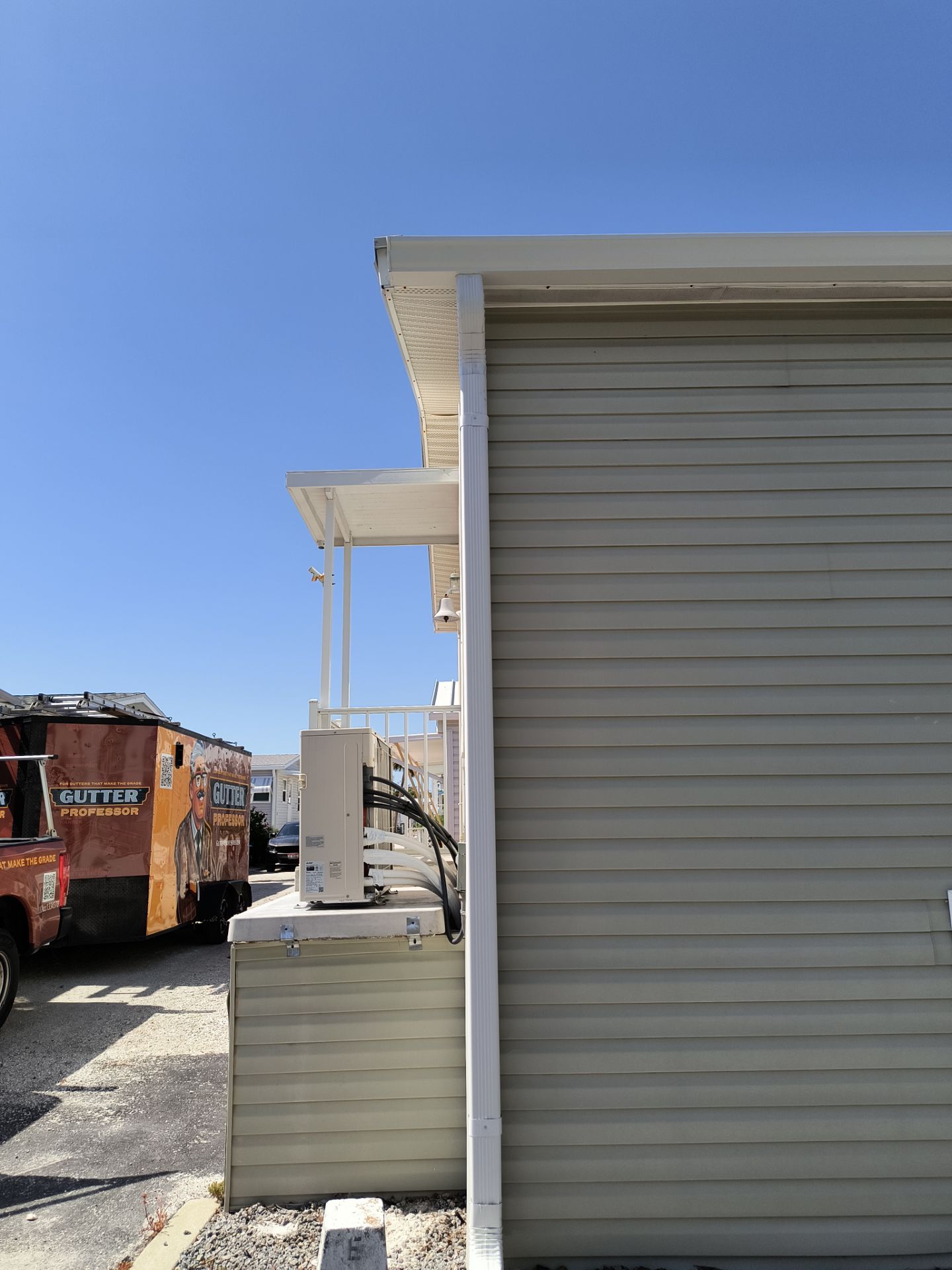 White K-Style Gutters for Beach Homes in Longboat Key FL by Gutter Professors
