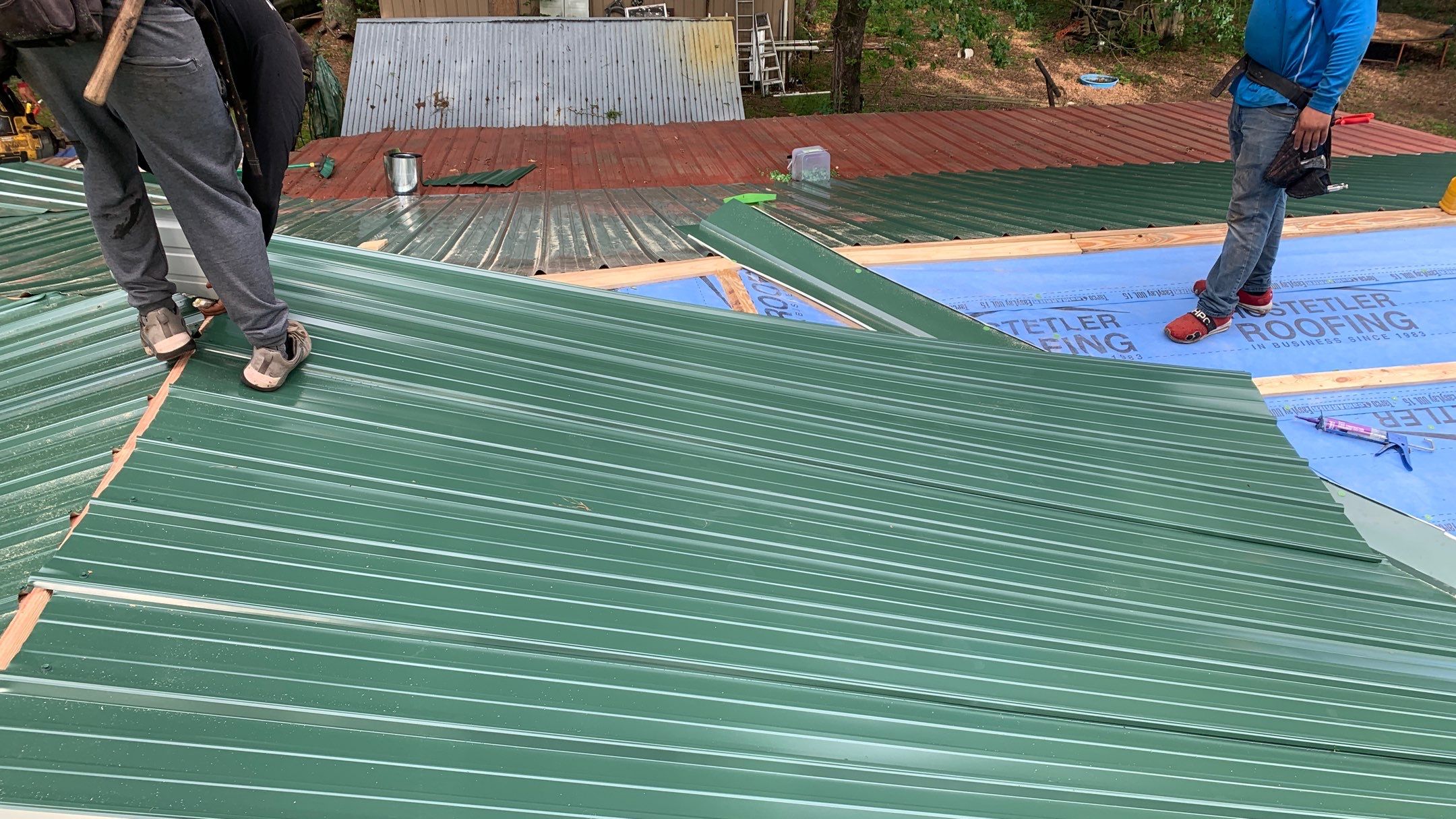 Residential Shingle Reroof using 29 gauge metal by Hostetler Roofing