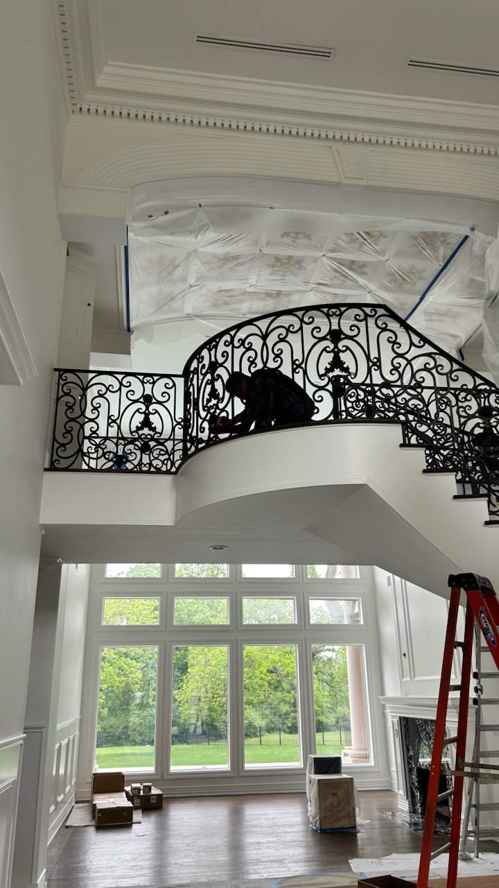 Custom Interior Wrought Iron Railing Refinishing in Dallas, Texas by Solara Custom Living