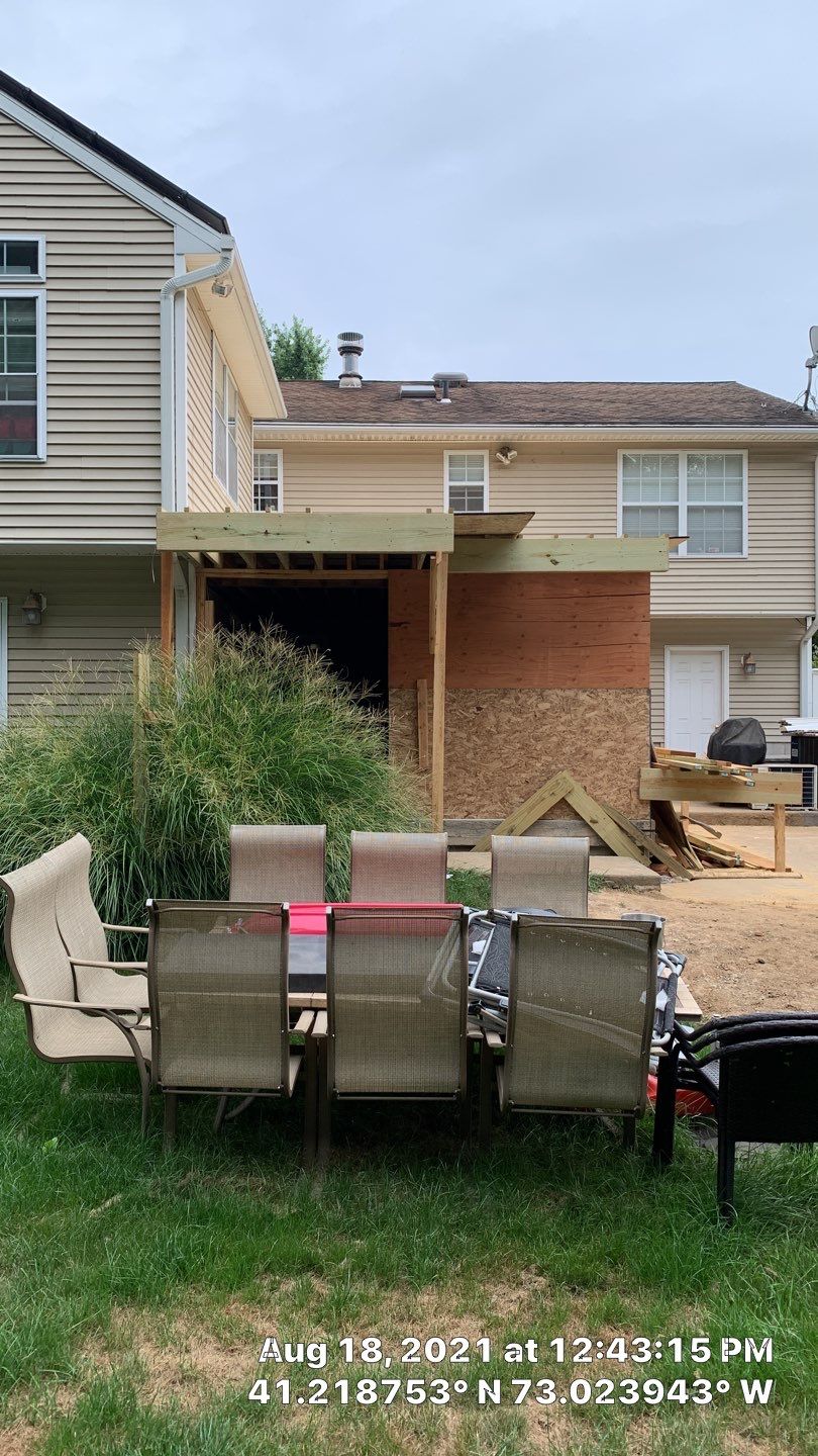 Siding Repair using Certainteed Mainsteet D4 and EPDM roof under deck by A Plus Exterior