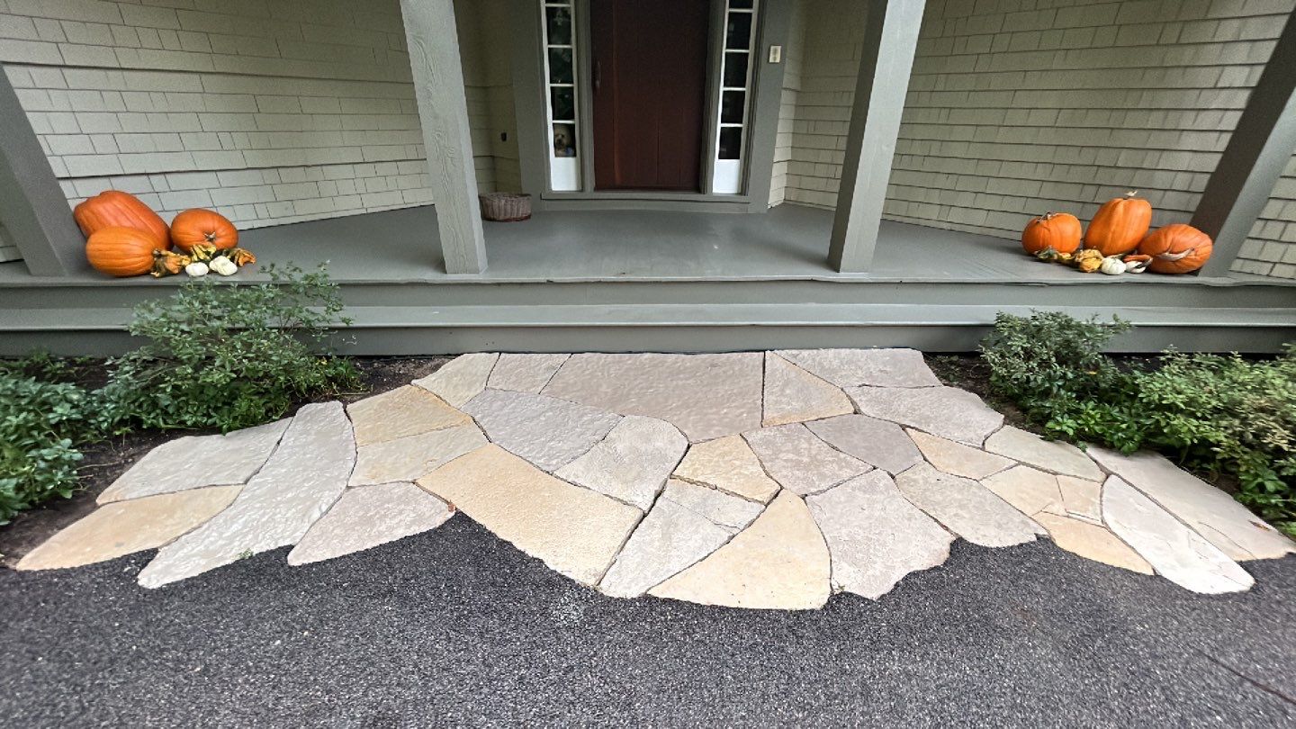 natural stone using Algaecide, soft wash soap by Northern Power Washing LLC.