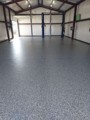 Shop Floor Coating Install with Smoke