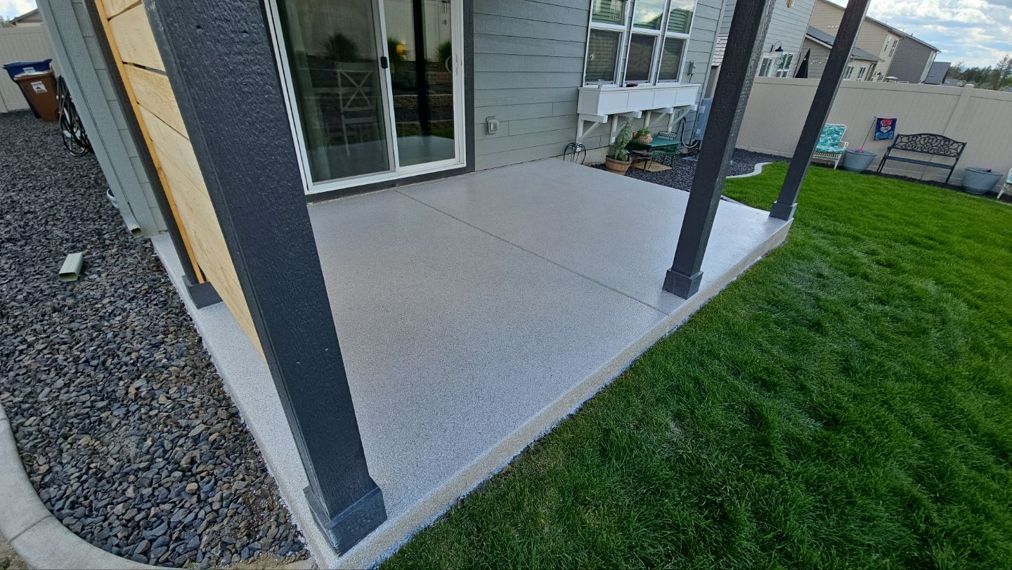 Patio Transformation using Sandstone by Croc Coatings, LLC