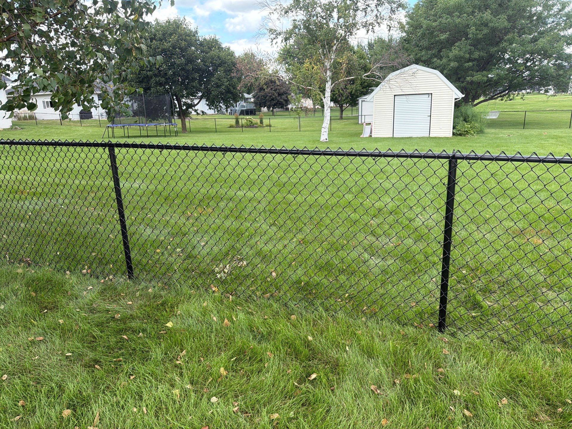 Black Vinyl-Coated Chain Link Fence Installation in Fairbank by Perfect Picket Fence and Stain