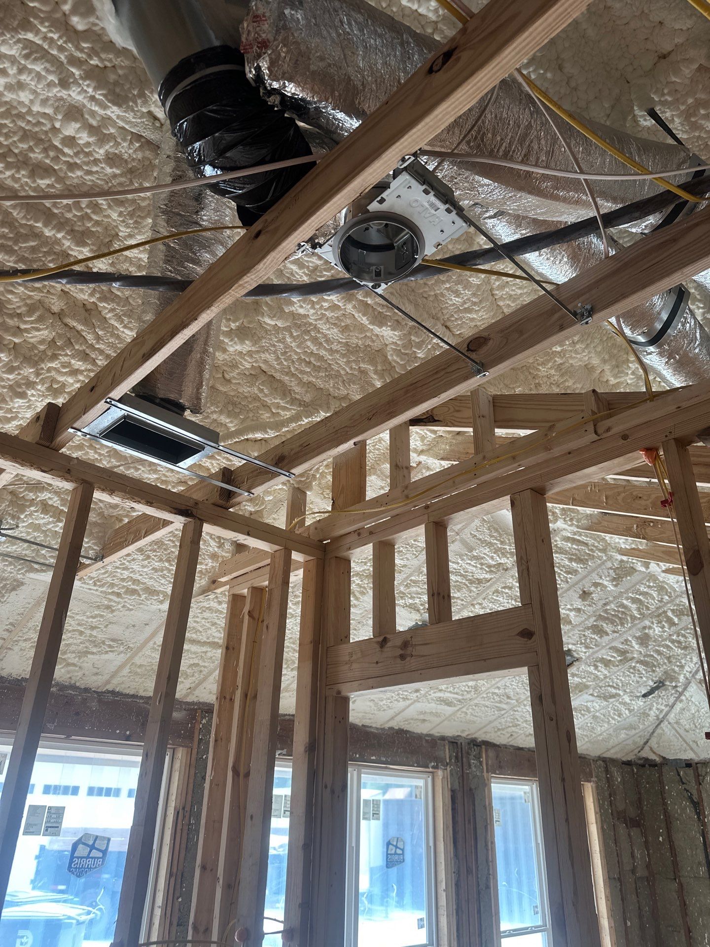 Open cell spray foam & rockwool job completed in Dallas TX by Apex Insulation Solutions