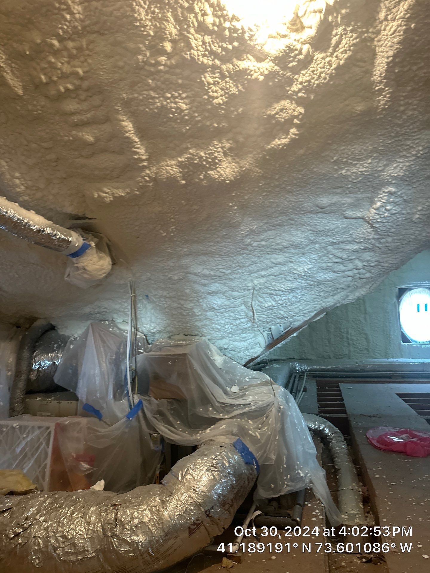 Attic Insulation using open cell spray foam by NYS Foam & Energy