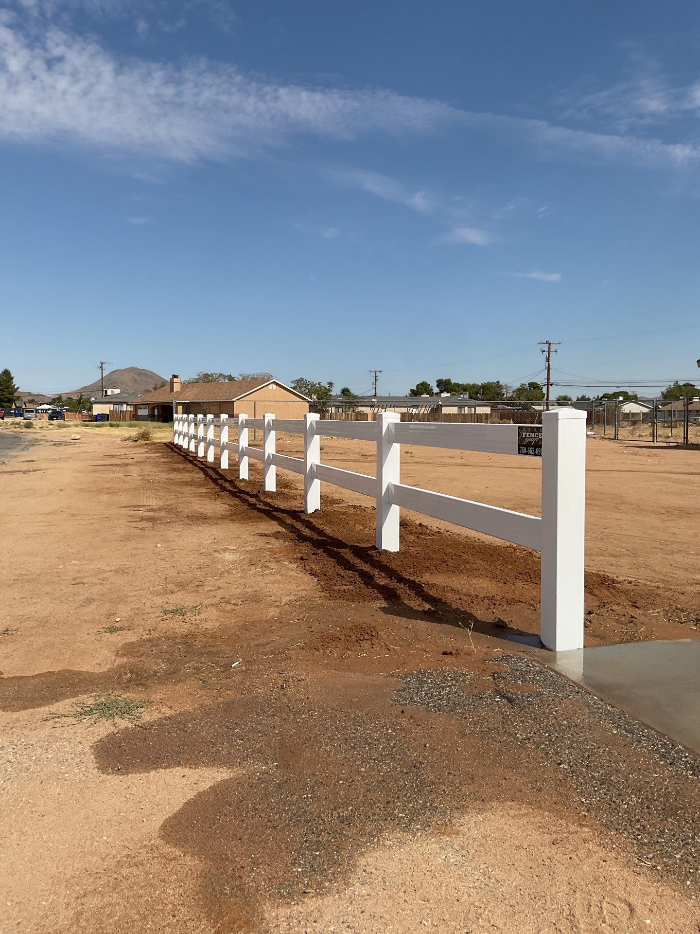 Fence Installation using Ranch Style Vinyl by Fence Guys Inc.