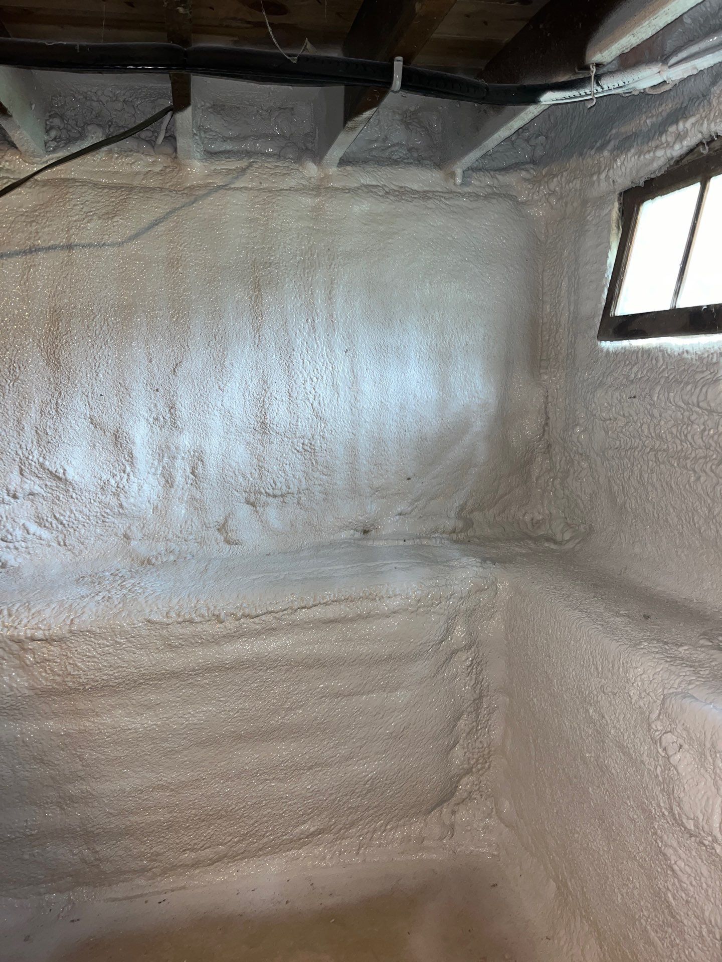 Basement Exterior Walls using Closed Cell Spray Foam by NYS Foam & Energy