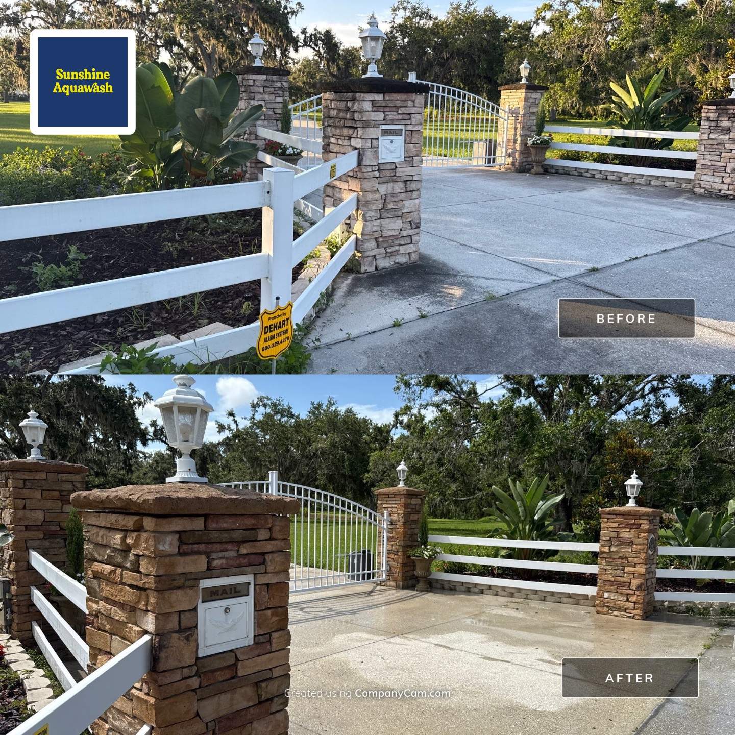 🐎 Vinyl Horse Fence, Entrance Cleaning + House Wash – Parrish, FL by Sunshine AquaWash
