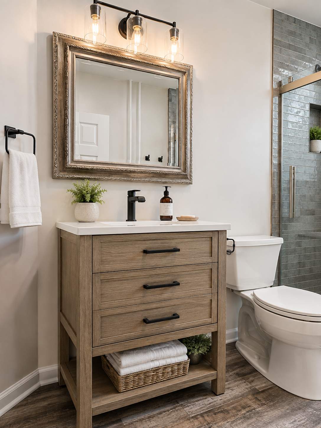 Warm Contemporary Full Bathroom Remodel - Gwynn Oak, MD by Remodel Now