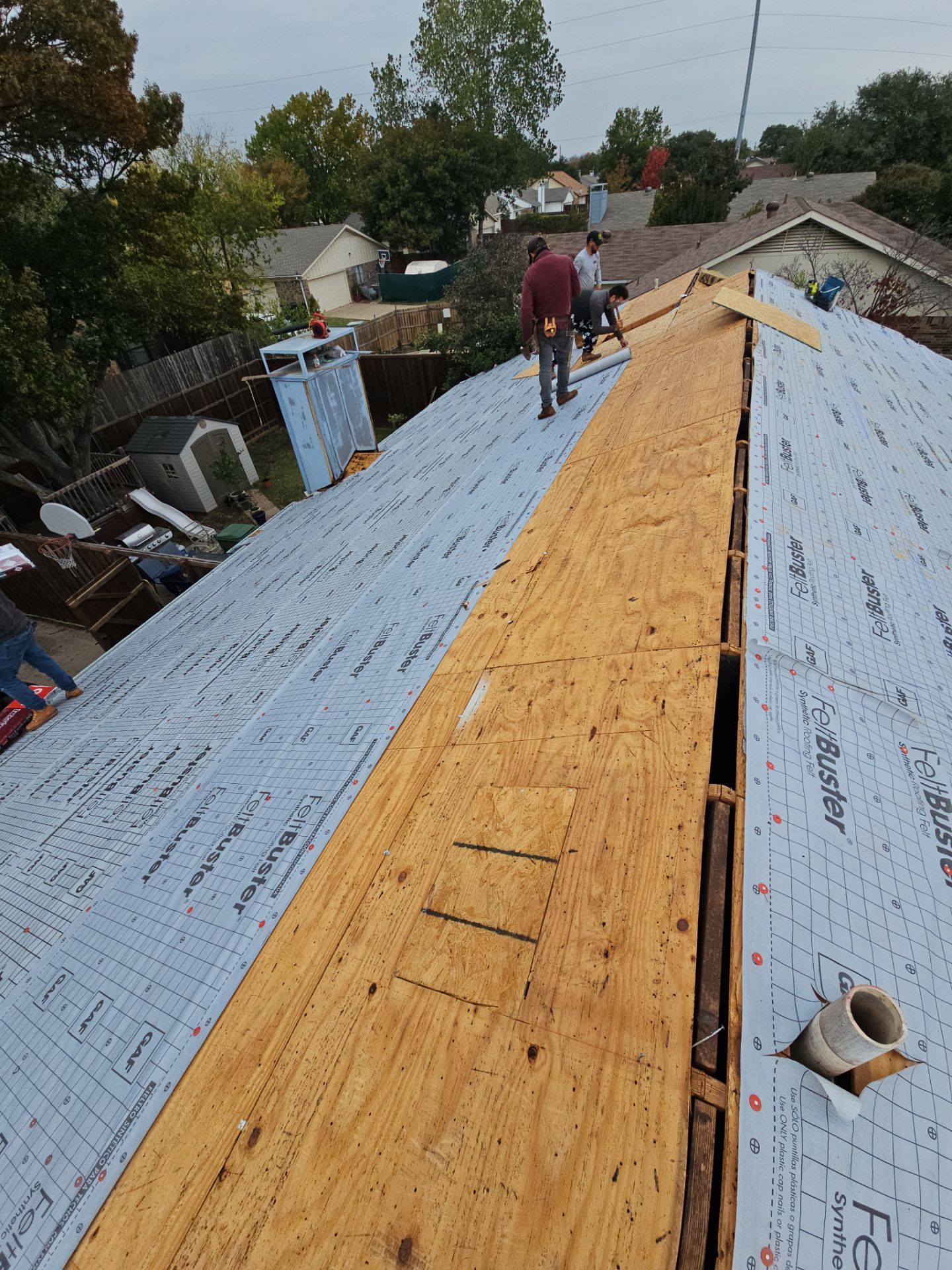 Full GAF Charcoal Roof Replacement in Garland, TX by road roofing llc