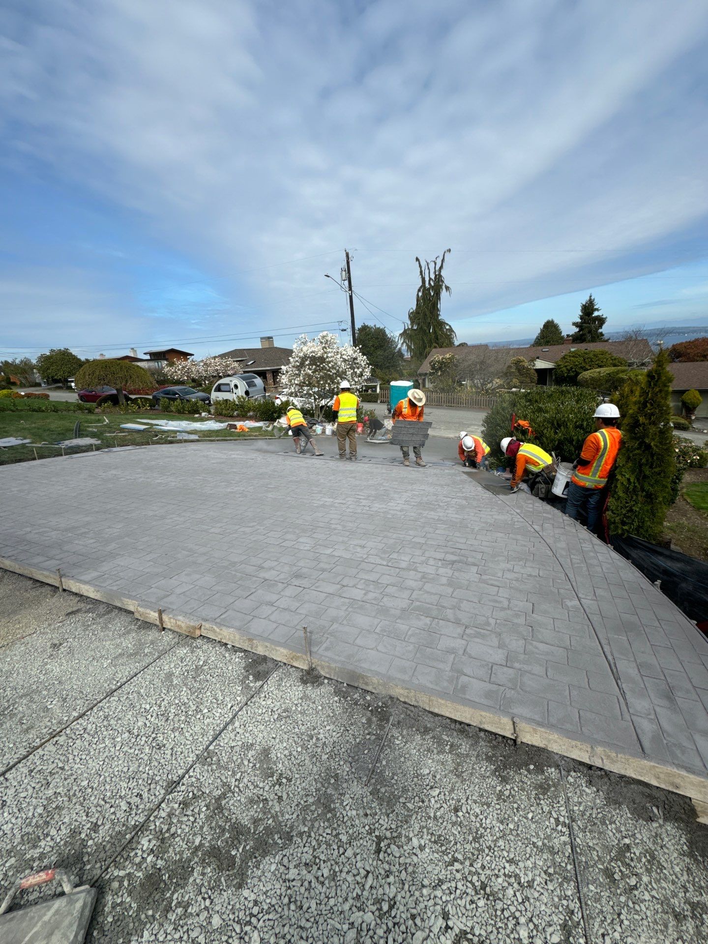 John | Stamped Concrete Driveway Makeover by Jireh Asphalt & Concrete Inc 