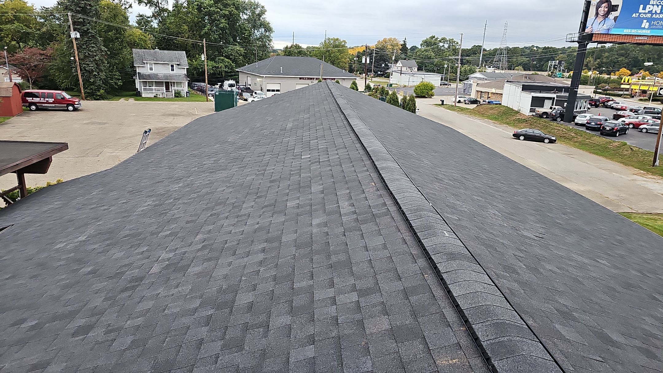 Atlas Pinnacle, Color, Black Pristine, Drip Edge, Color, Birch White by Eagle Eye Roofing