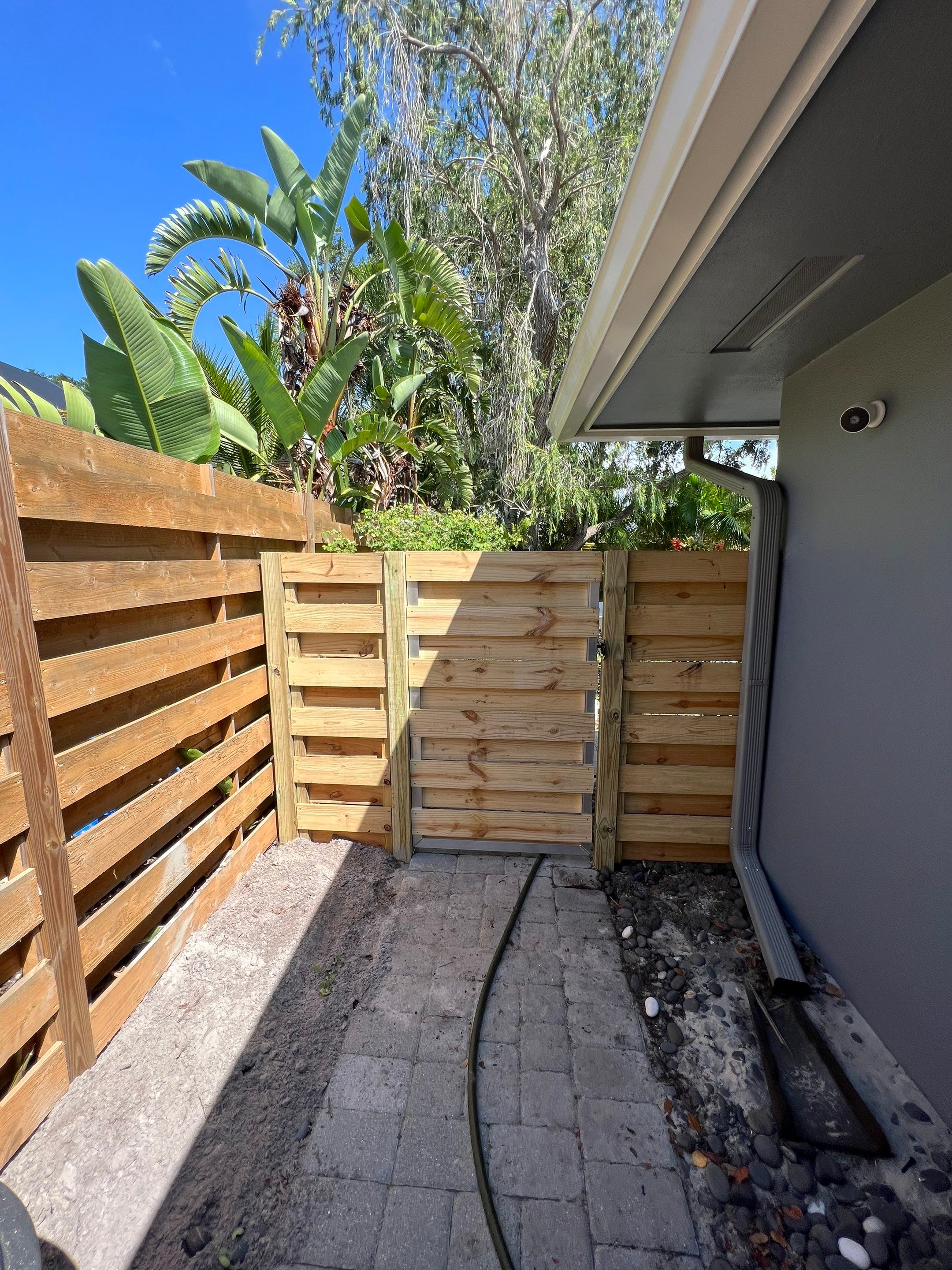 Wood Fence Installation using Wood Horizontal Shadowbox Fence by Asap fence and gates, LLC