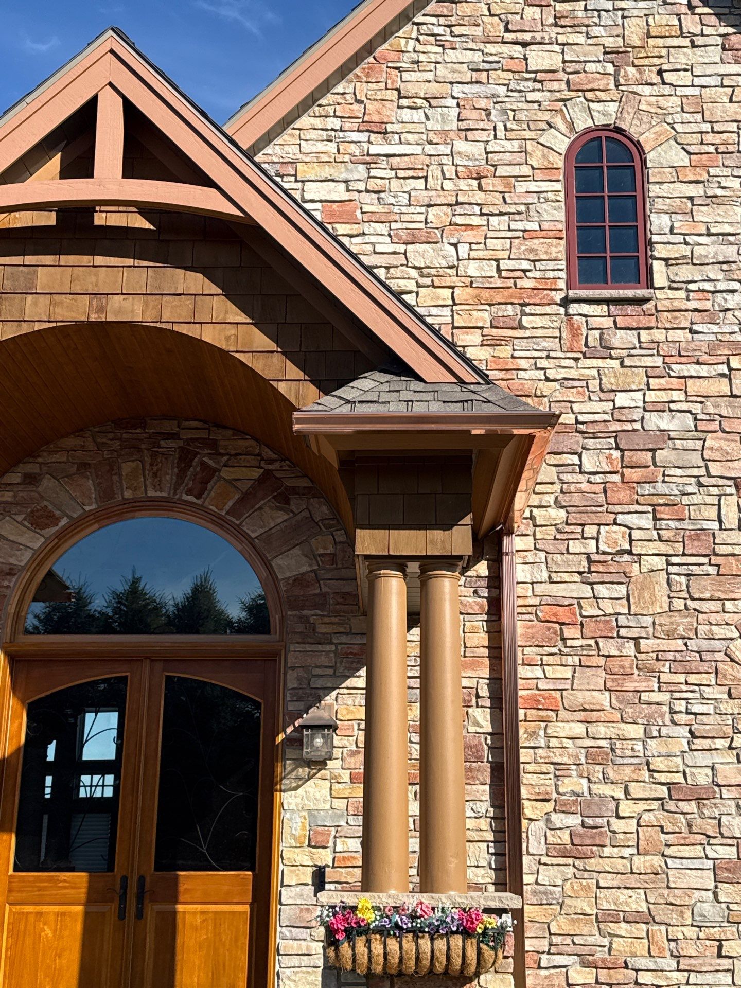Custom Copper Gutter and Metal Downspout Installation in Williamsburg by Rainbow Seamless Systems