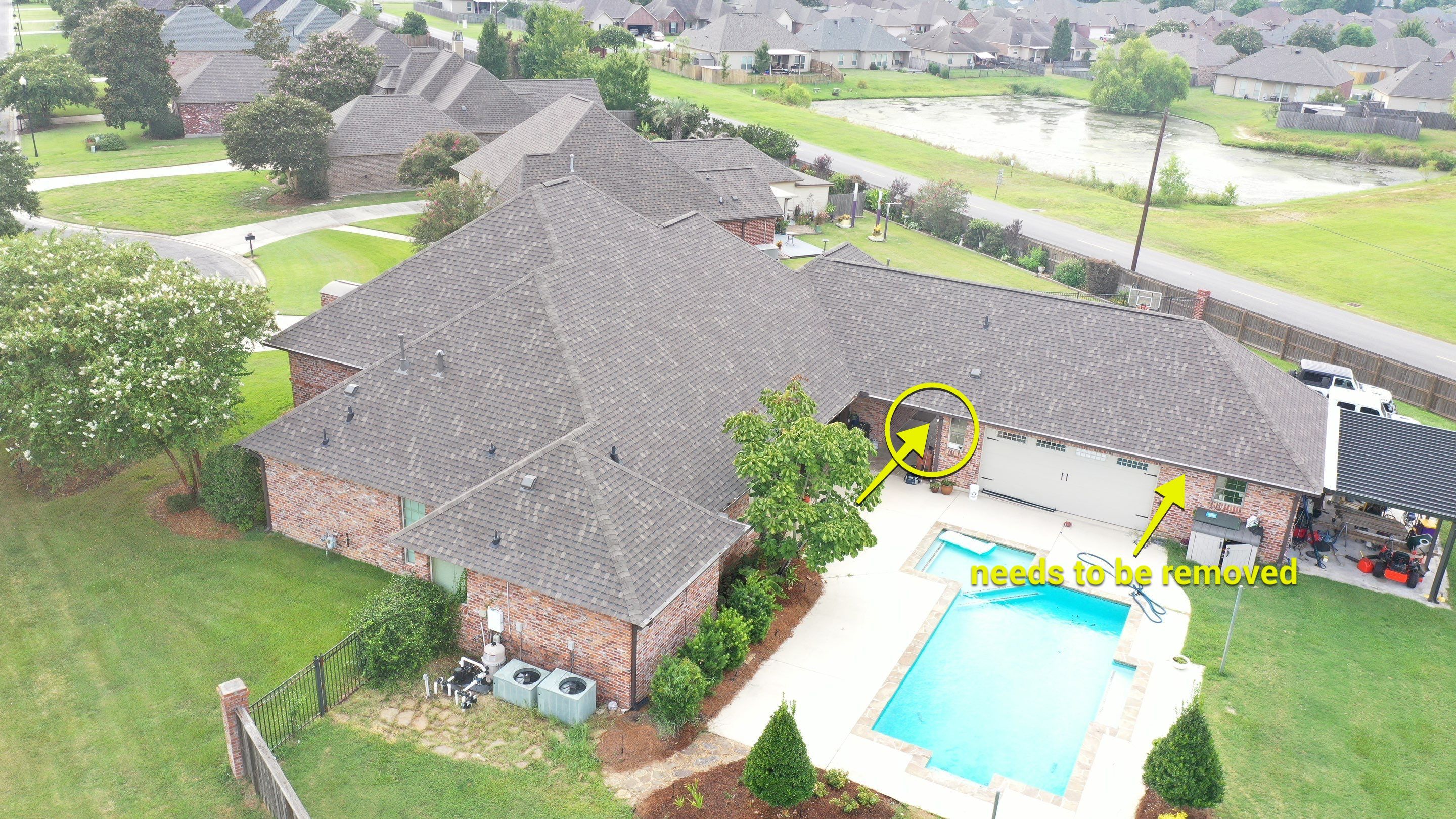 Residential Roofing Installation using Atlas Pinnacle Impact Weathered Wood; Weathered Bronze Gutters  by Top Team Construction