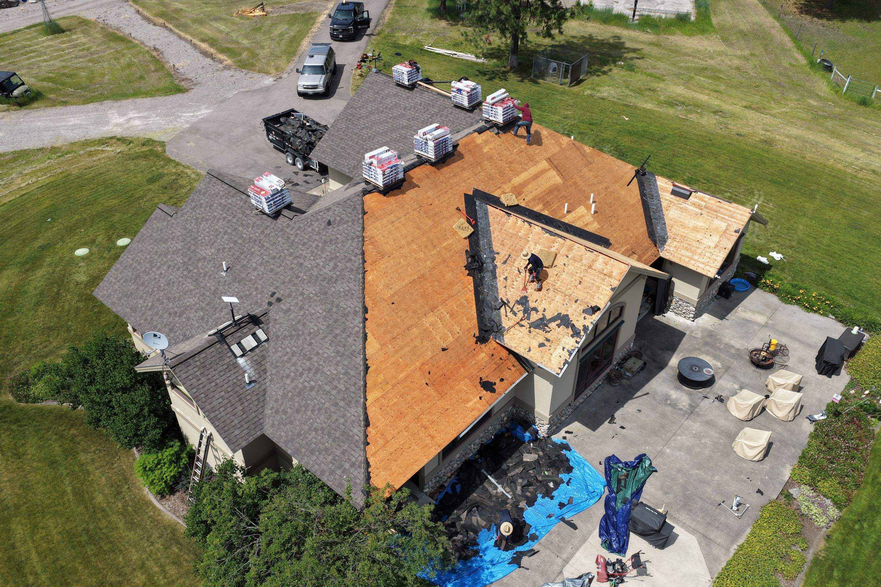 Roof Replacement using GAF Timberline HDZ - Midnight Mesa  by Montana Roofing Solutions