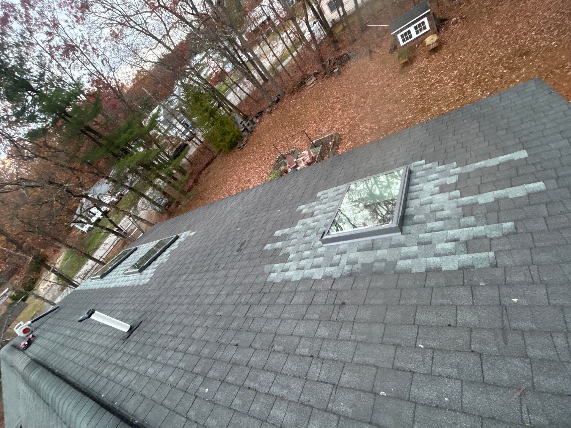 Chelmsford Triple Skylight Leak Repair with Fascia & Shingle Restoration by Mighty Dog Roofing of Greater Middlesex County