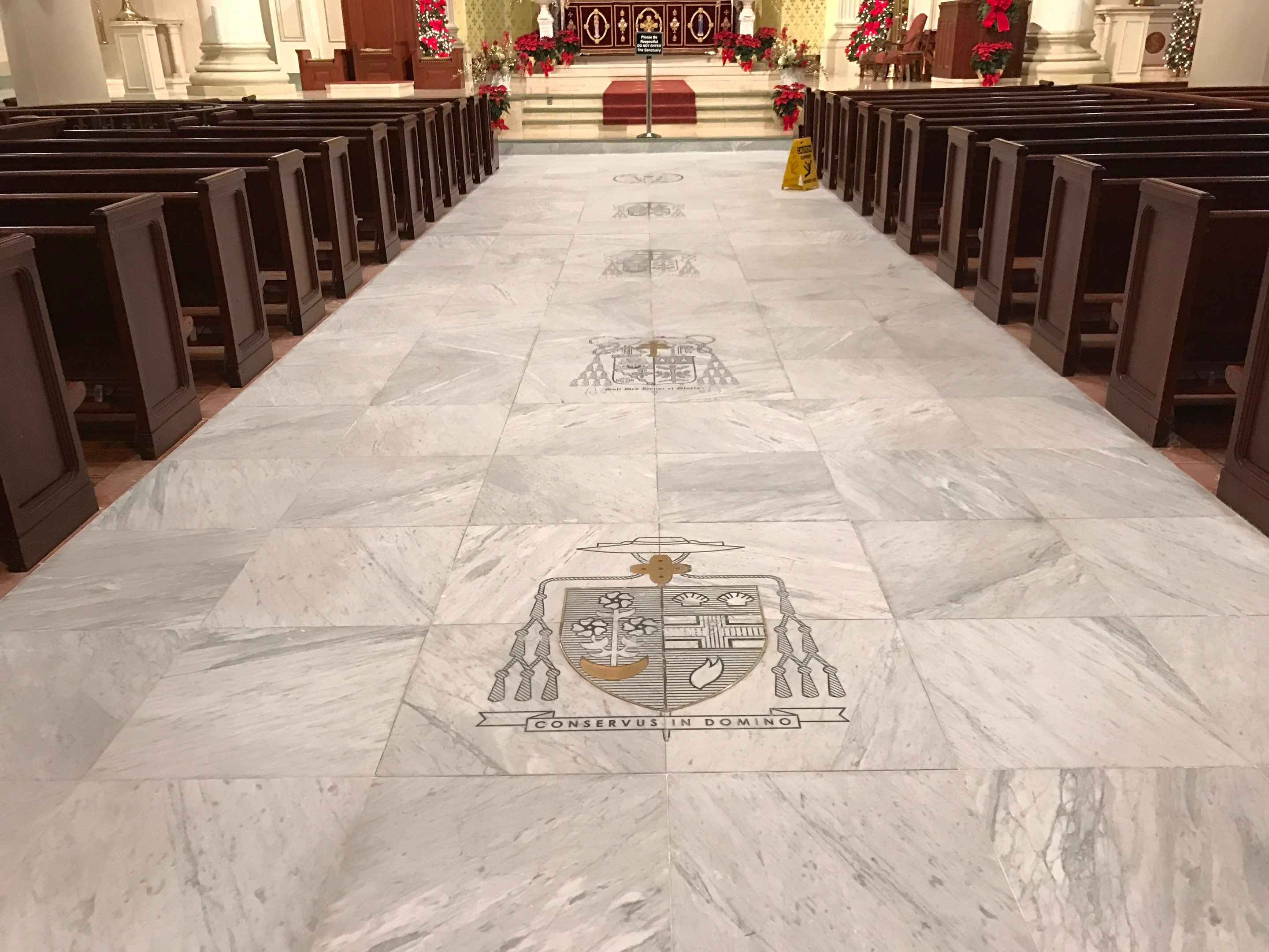 Marble Restoration for the Cathedral Basilica of the Immaculate Conception by Cornerstone Hard Surface Restoration 