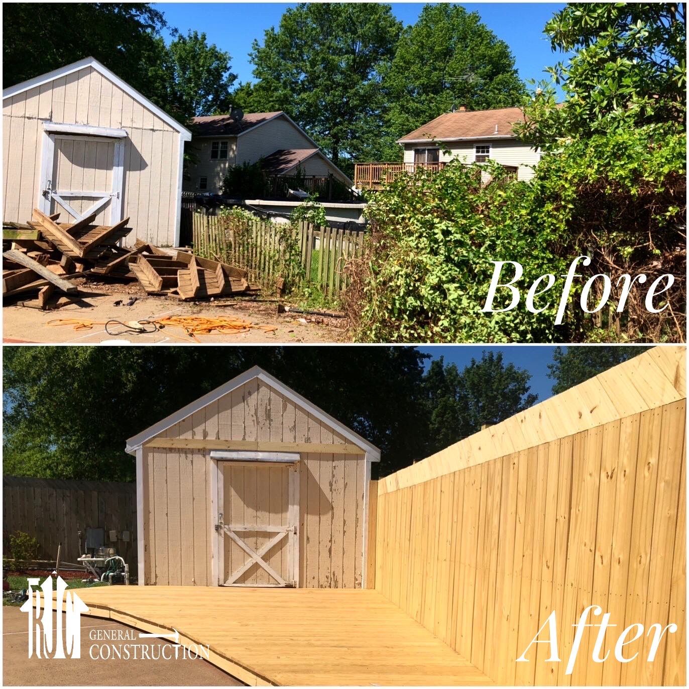 Fence Replacement using Pressure Treated Lumber by RJC General Construction, LLC.