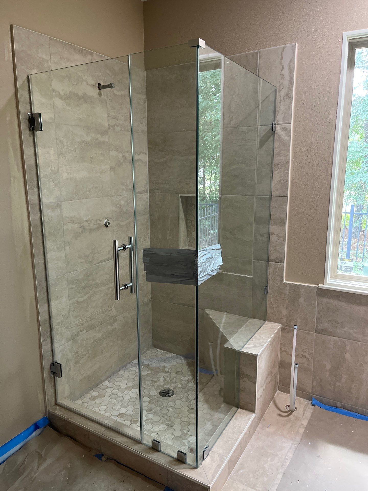 Bathroom Remodel using Water mitigation equipment by L&T General Contractors and Restoration INC