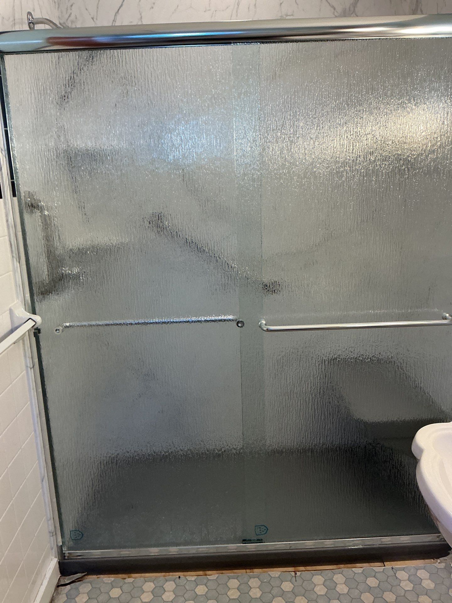 Phase II: Santorini White w/ Concrete Onyx by Rome Bath Remodeling
