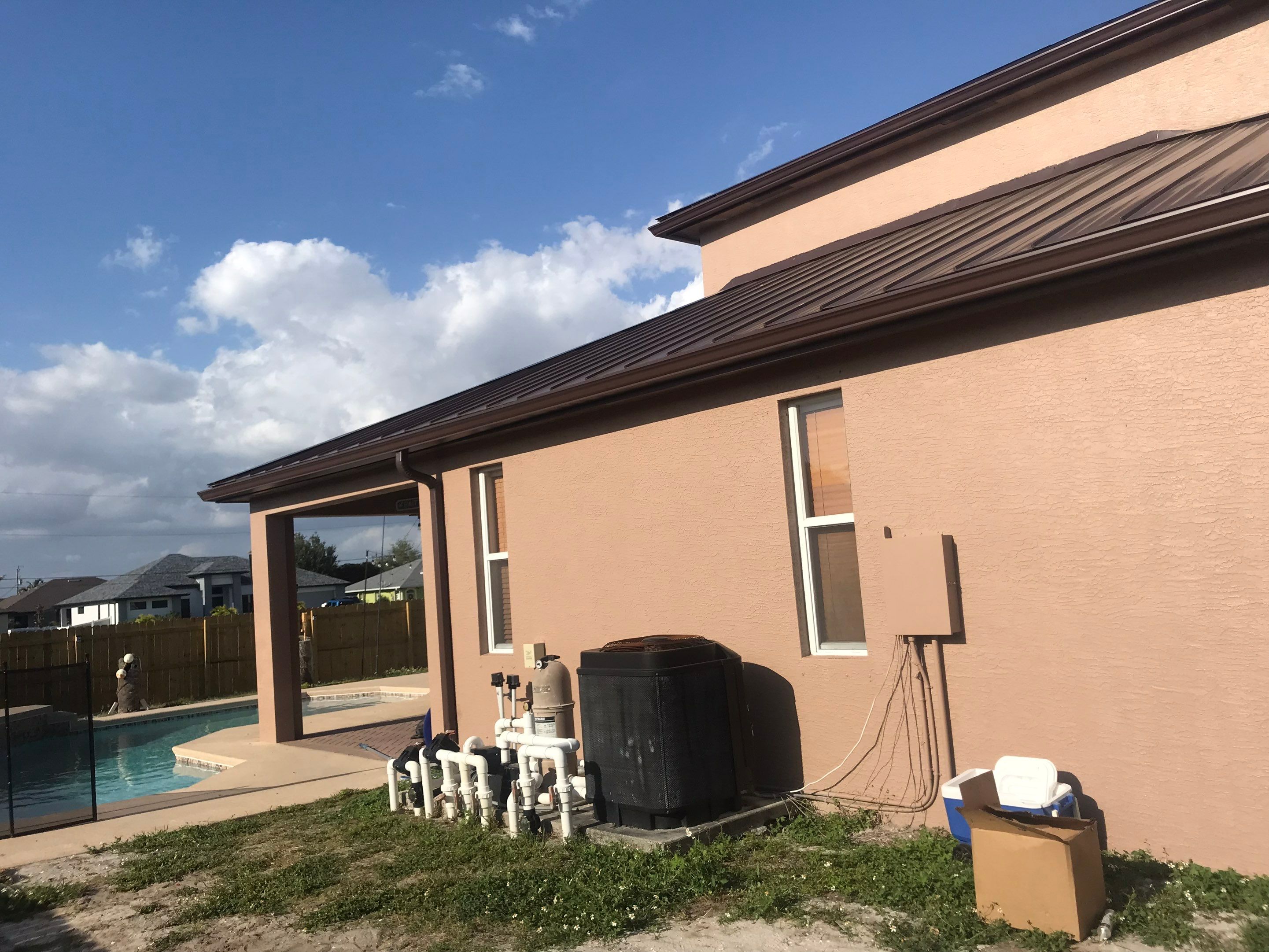 Brown Seamless Gutters using Royal Brown in Cape Coral by Gutter Professors