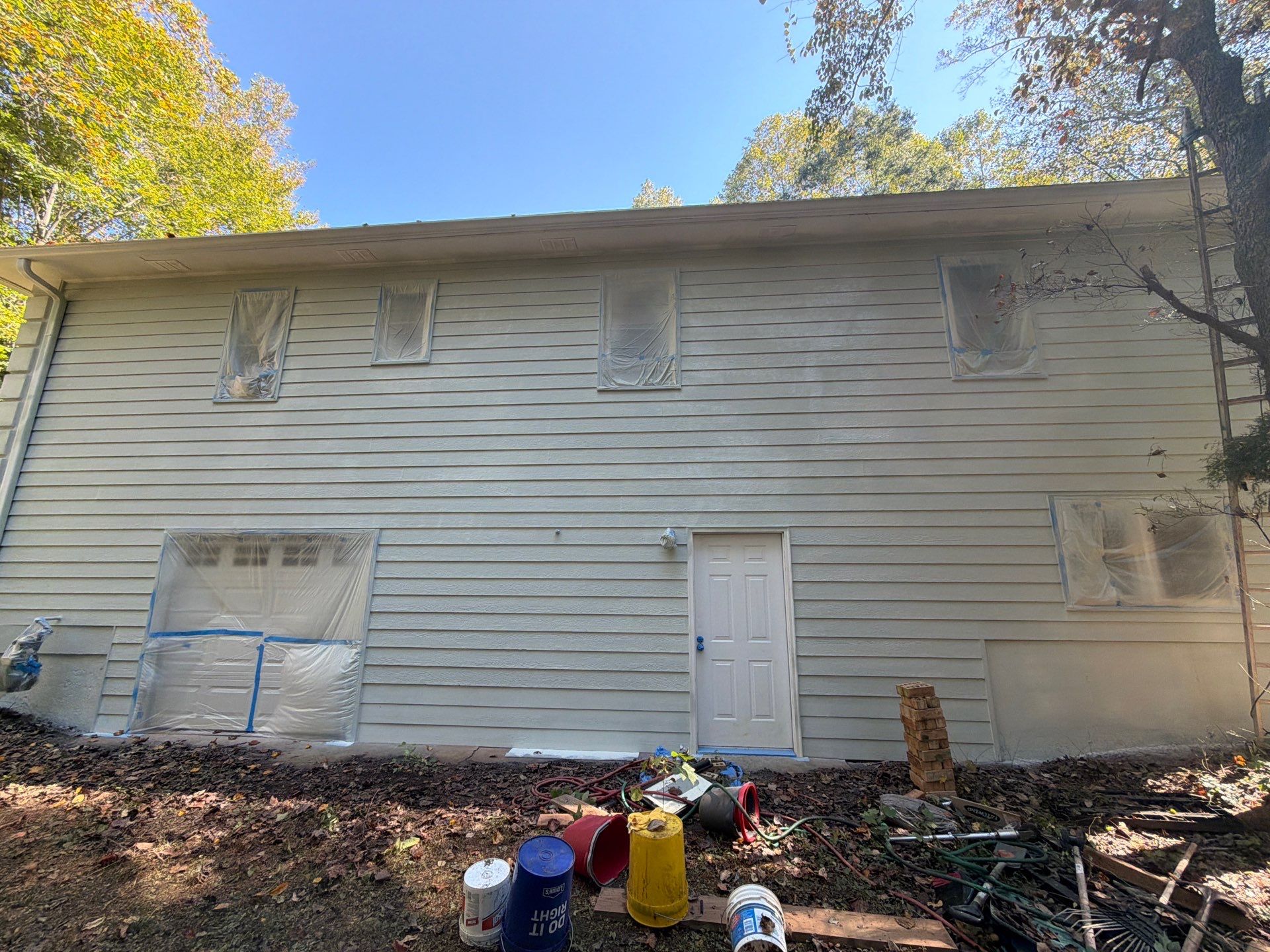 Exterior Residential Painting and Deck Refinishing in Canton, Georgia by Swift Home Renovations 